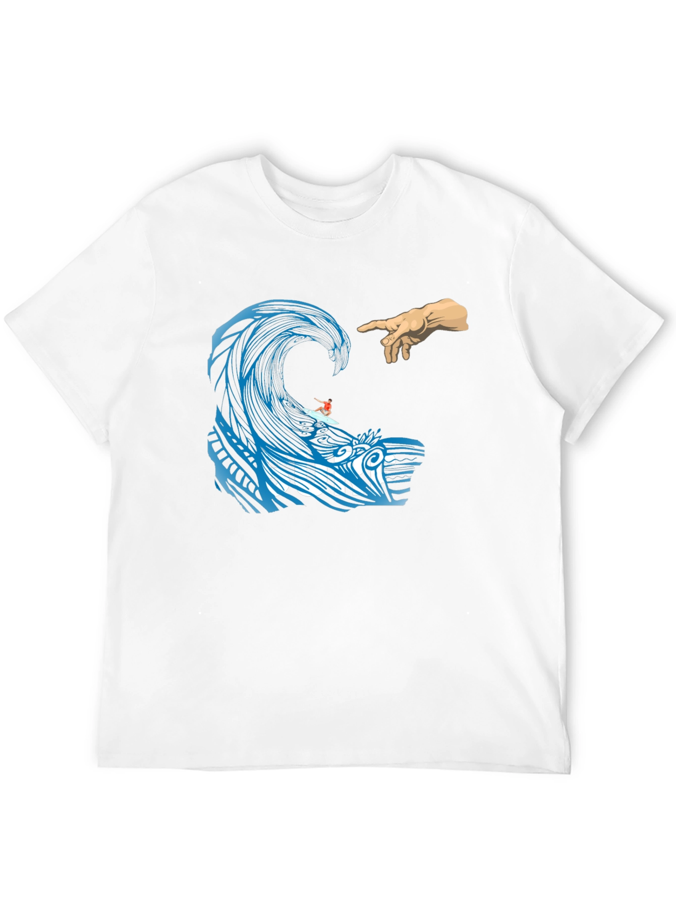 Black Surf Wave Creation T-Shirt - Unique Graphic Tee view 12