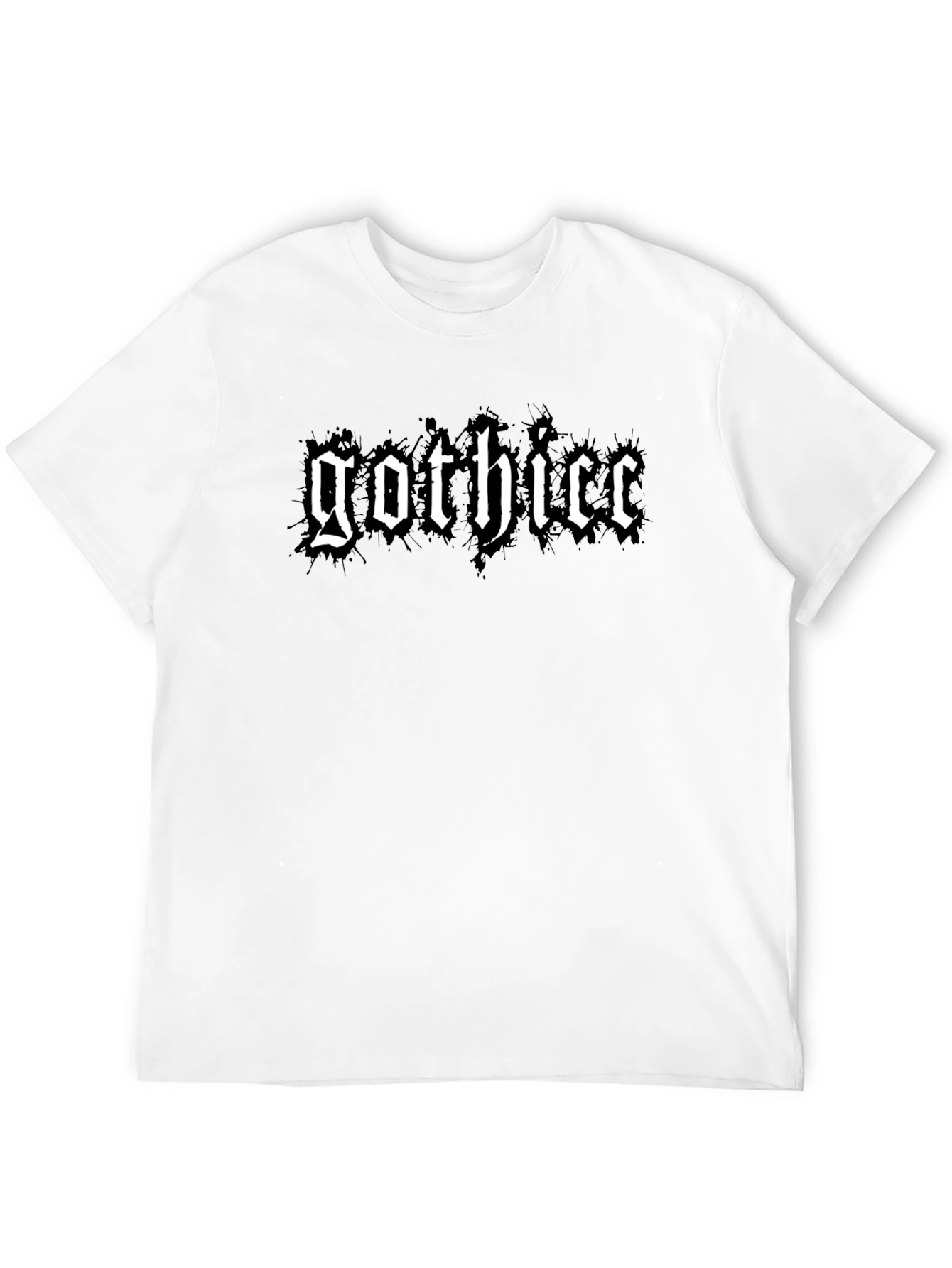 Black Gothicc T-Shirt - Black Tee with Bold White Text view 12