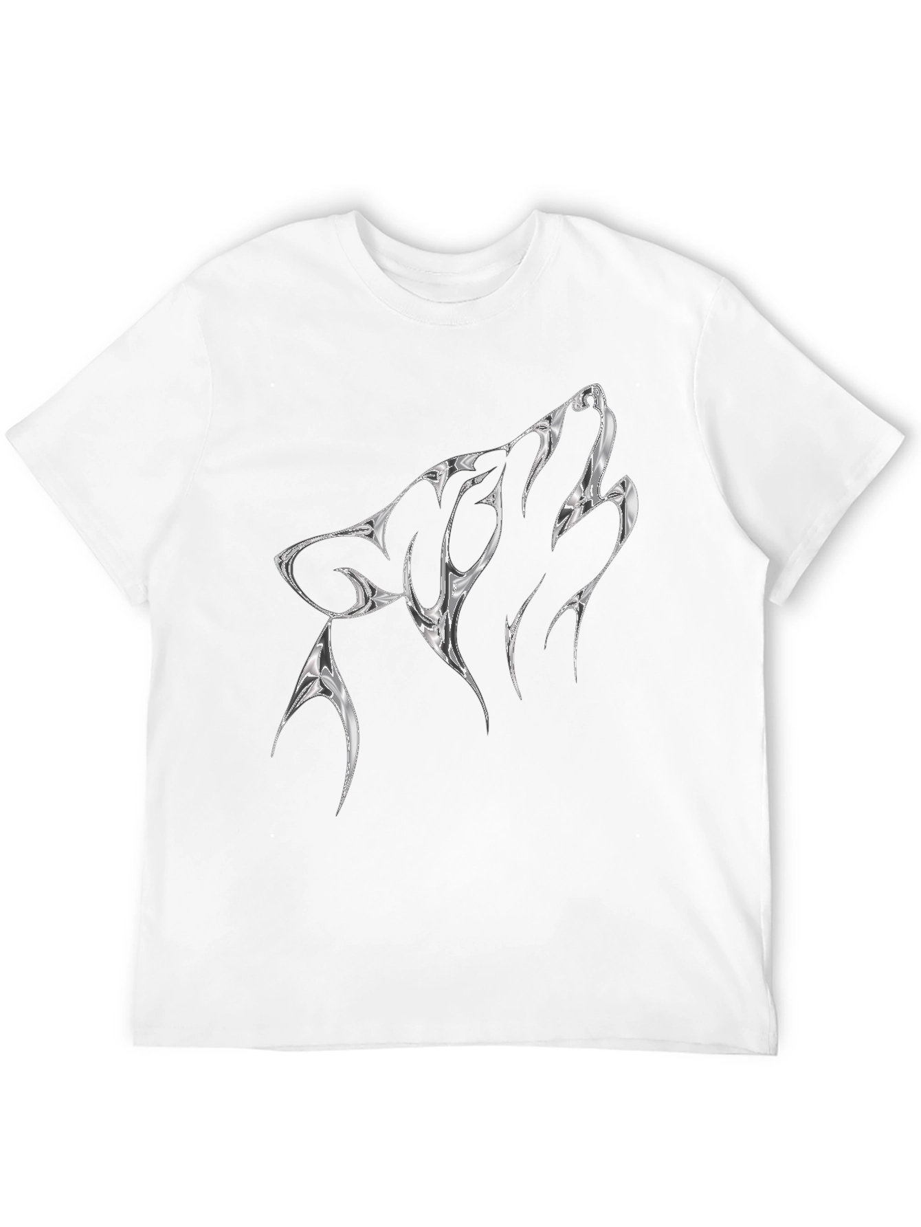 Black Wolf Graphic Print Black T-Shirt view 12