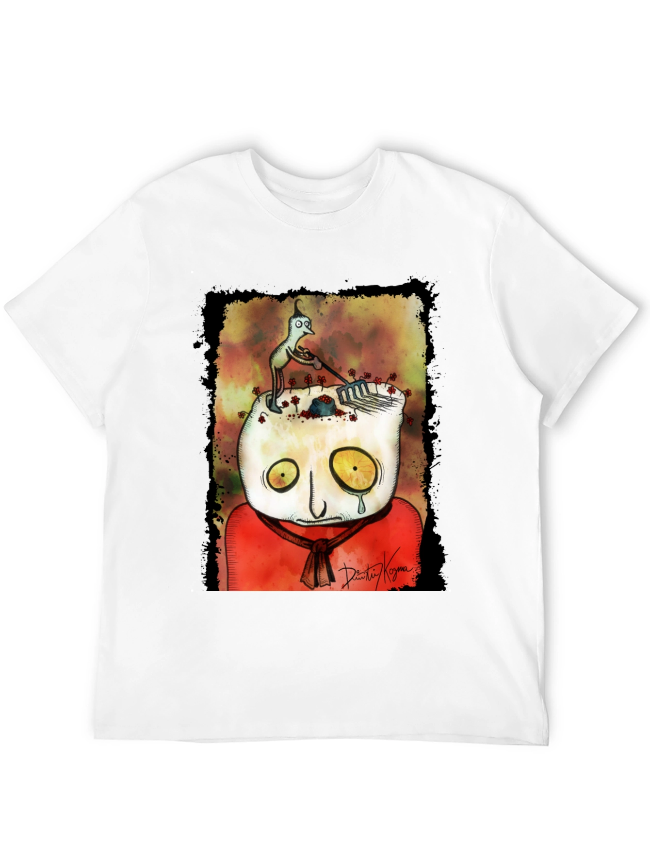 Black Unique Graphic Print T-Shirt - Abstract Art Tee view 12