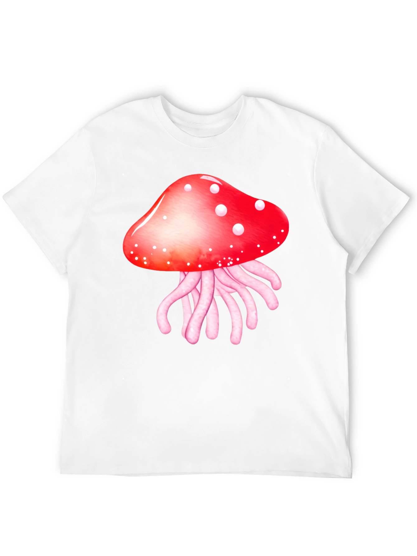 Black Mushroom Jellyfish Graphic T-Shirt - Funky Crew Neck Tee view 12