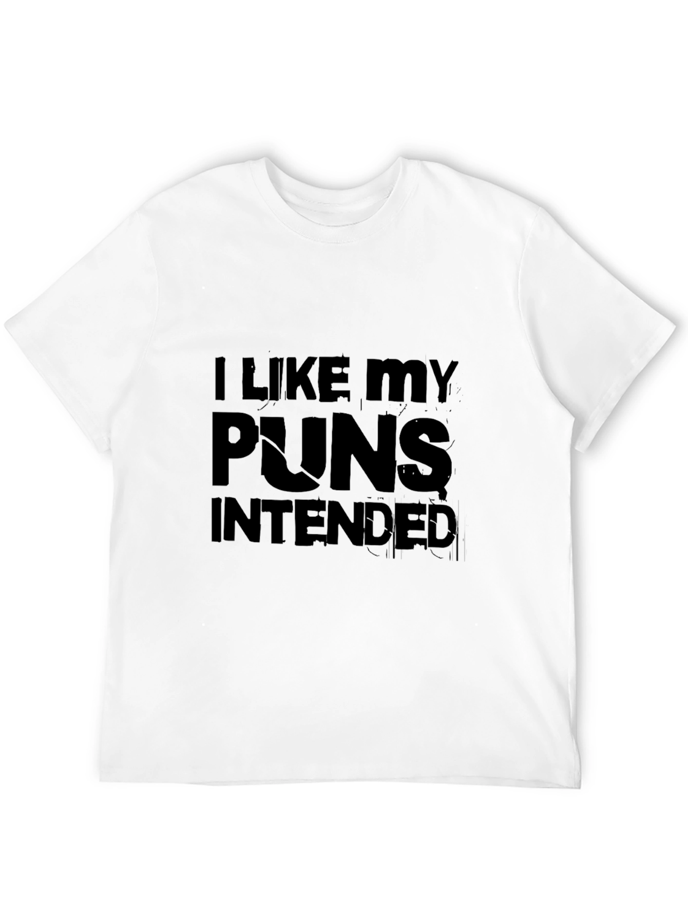 Black I Like My Puns Intended Black Graphic T-Shirt view 12