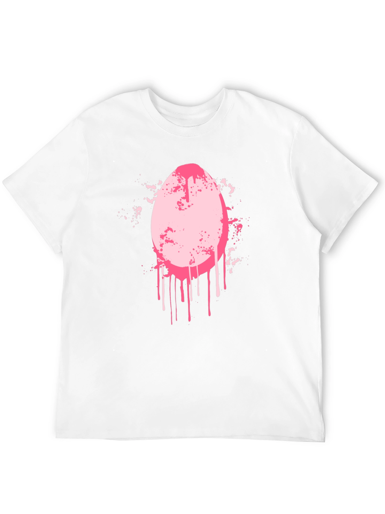 Black Men's Black T-Shirt with Pink Egg Graphic view 12
