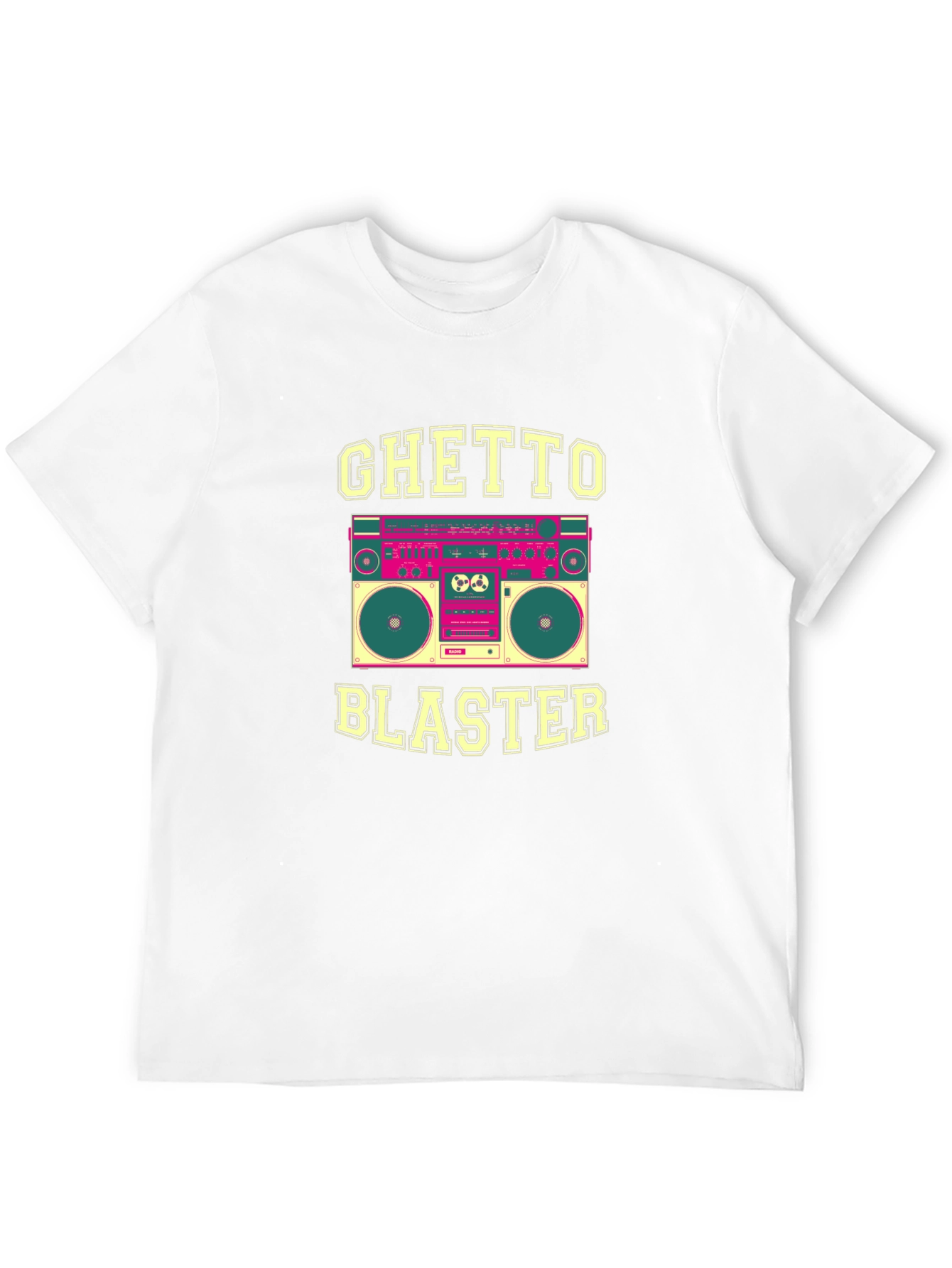 Black Ghetto Blaster Graphic Tee - Retro Boombox Design view 12