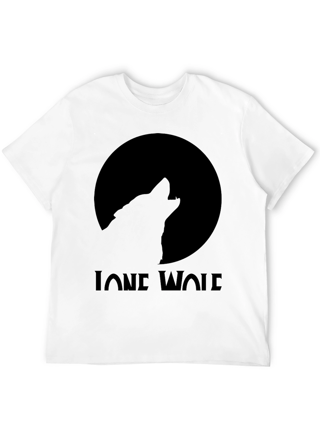 Black Lone Wolf Moon Graphic T-Shirt view 12