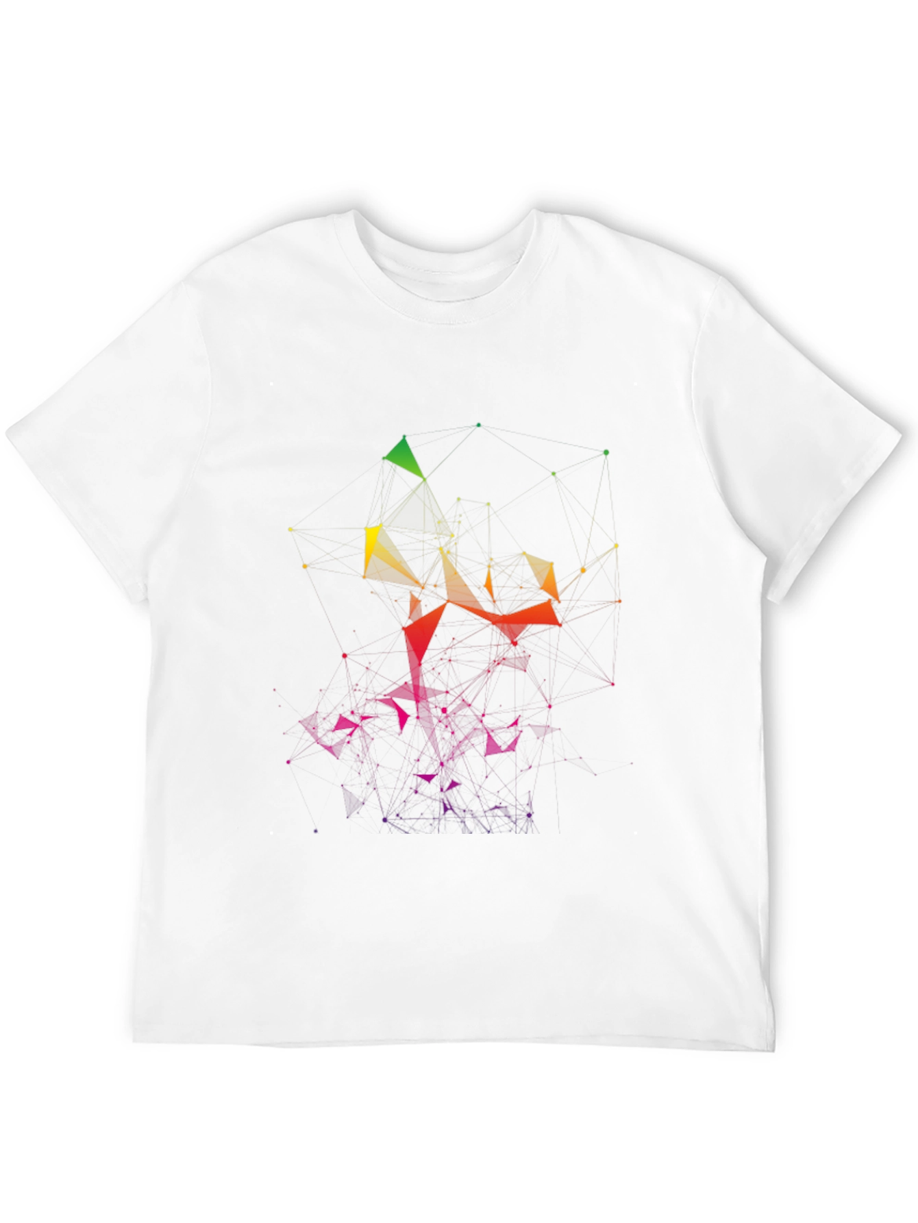 Black Abstract Geometric Graphic Tee - Black Cotton Blend view 12