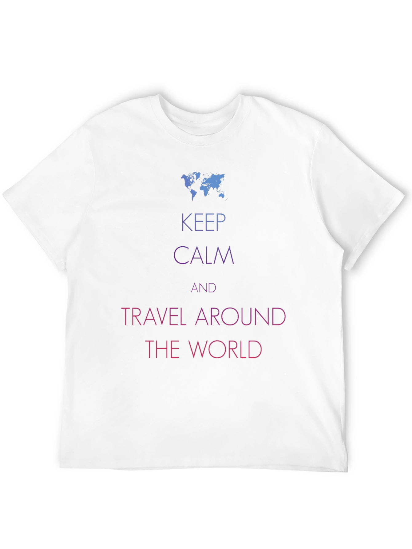 Black Keep Calm Travel World Graphic Tee - Soft Cotton Blend view 12