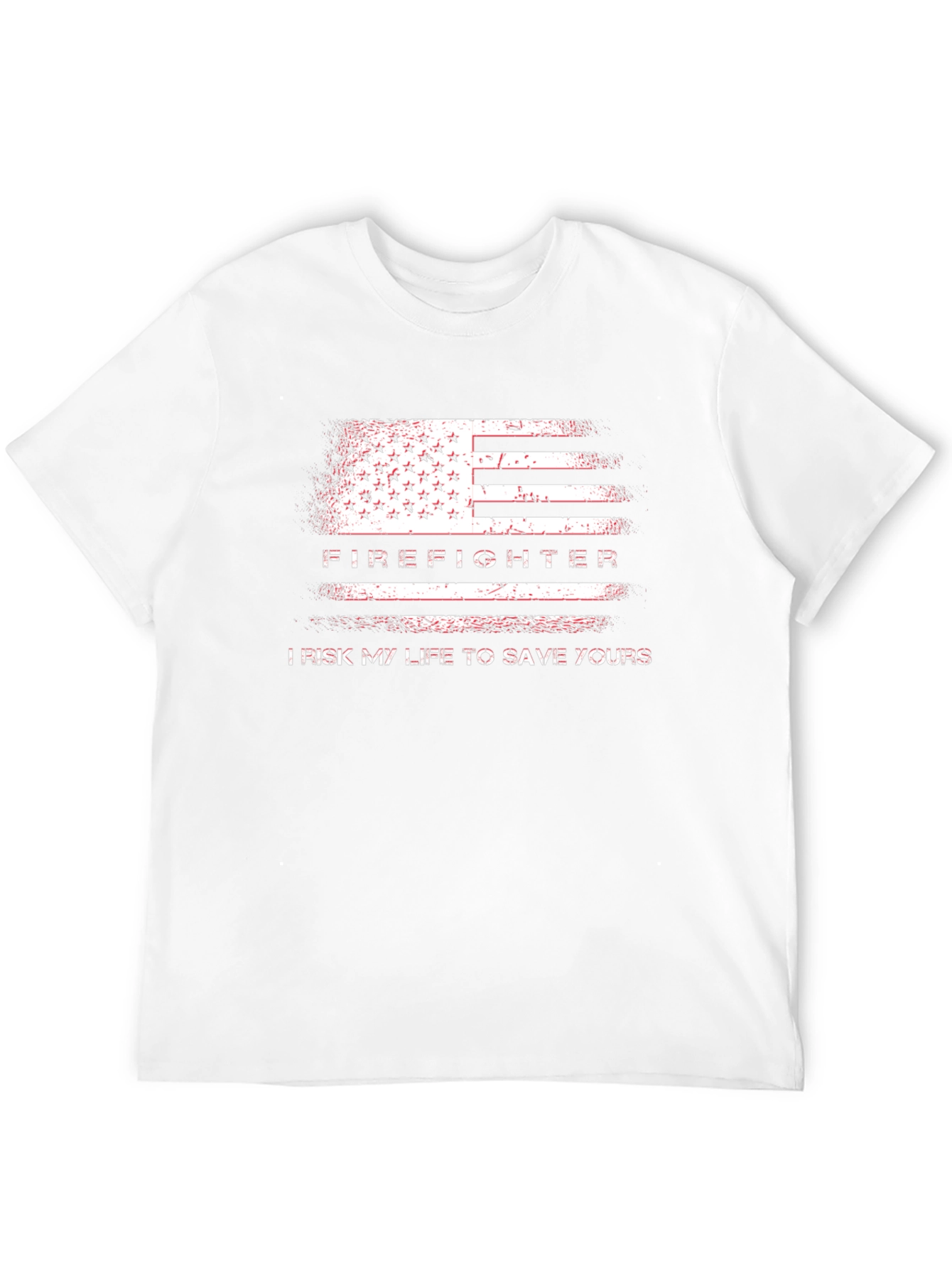 Black Firefighter American Flag T-Shirt - Risk My Life To Save Yours view 12