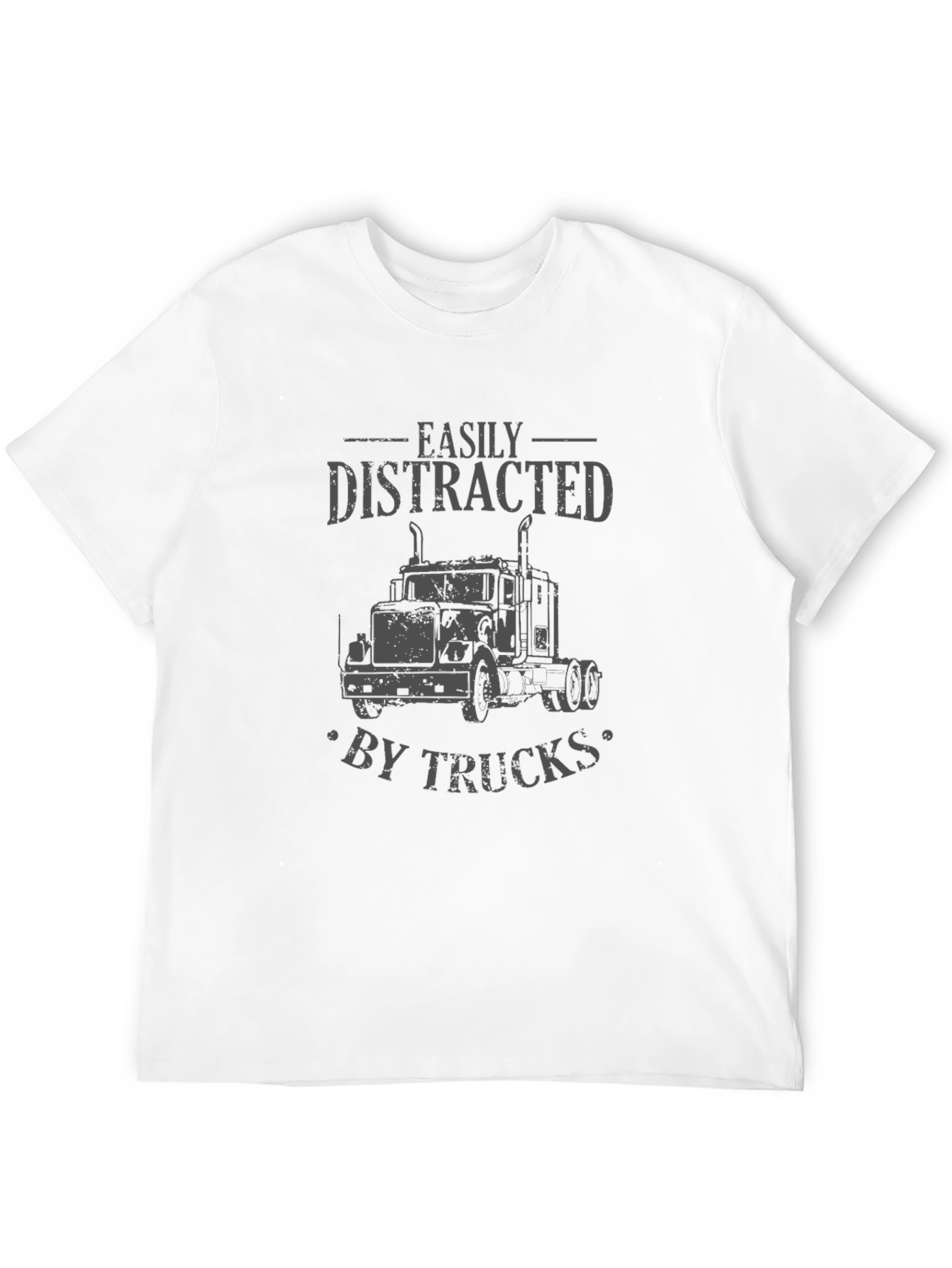 Black Easily Distracted by Trucks Black Graphic Tee view 12
