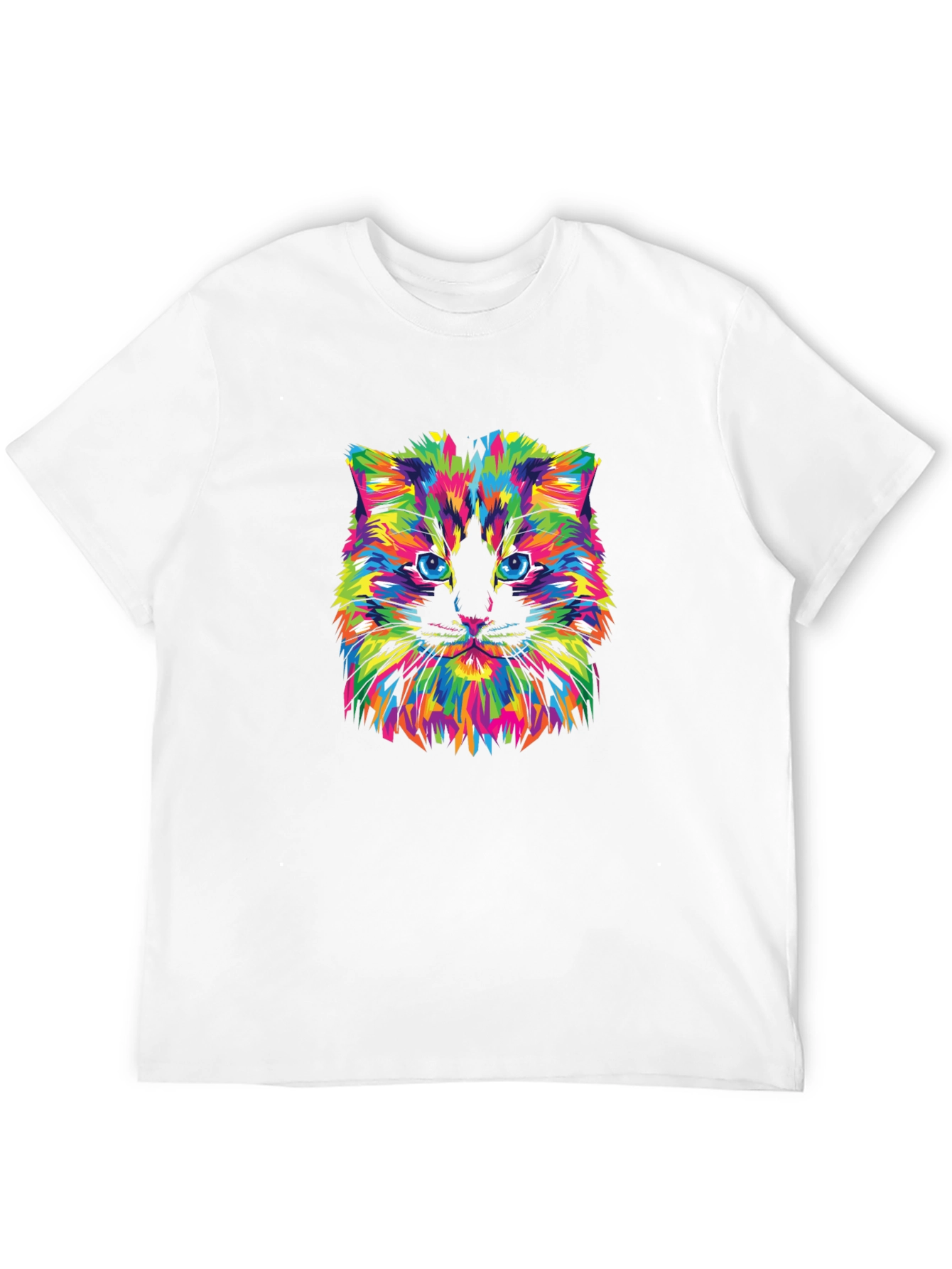 Black Vibrant Cat Graphic Tee - Soft Cotton Blend view 12