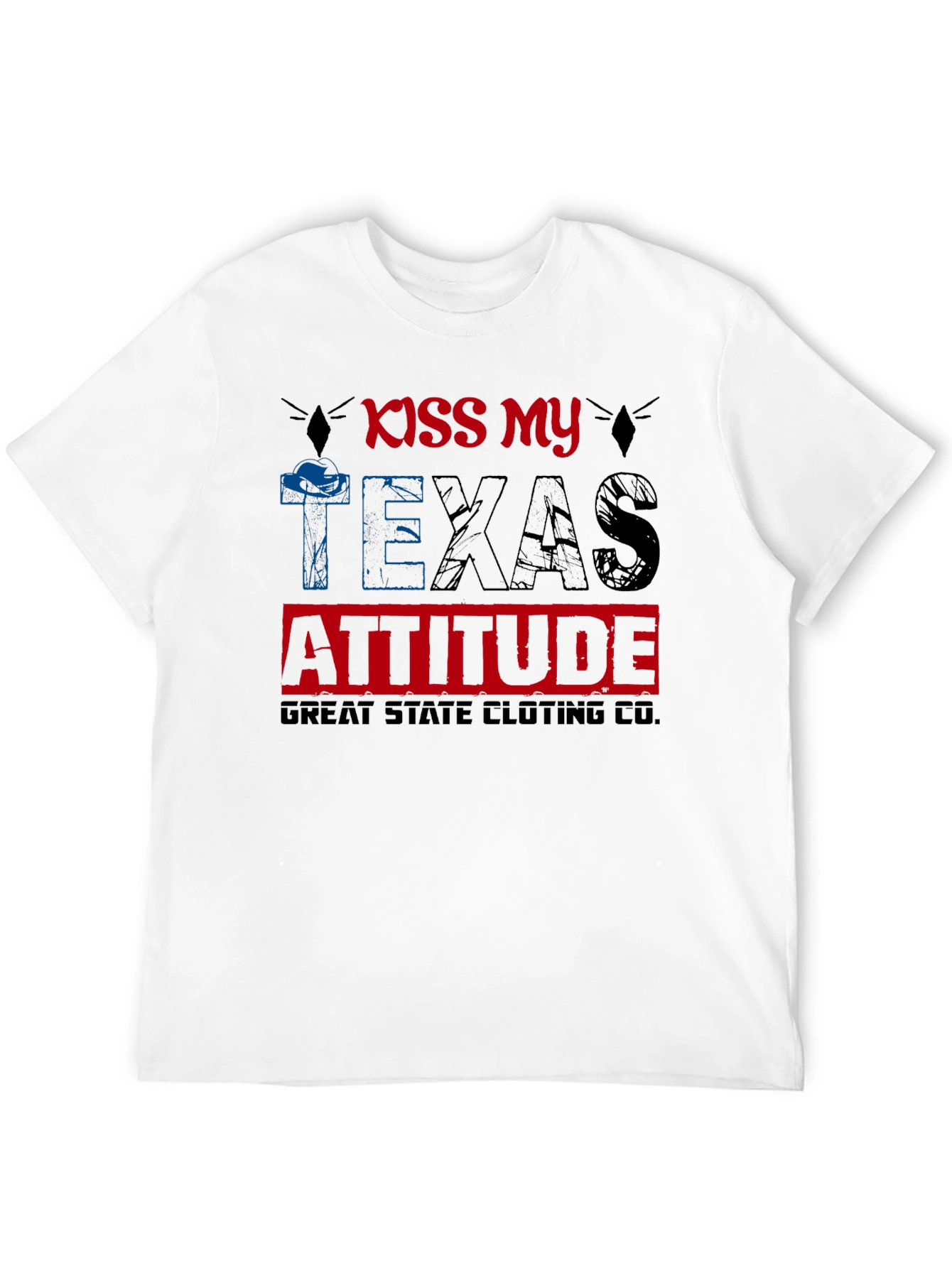 Black Kiss My Texas Attitude Graphic T-Shirt view 12