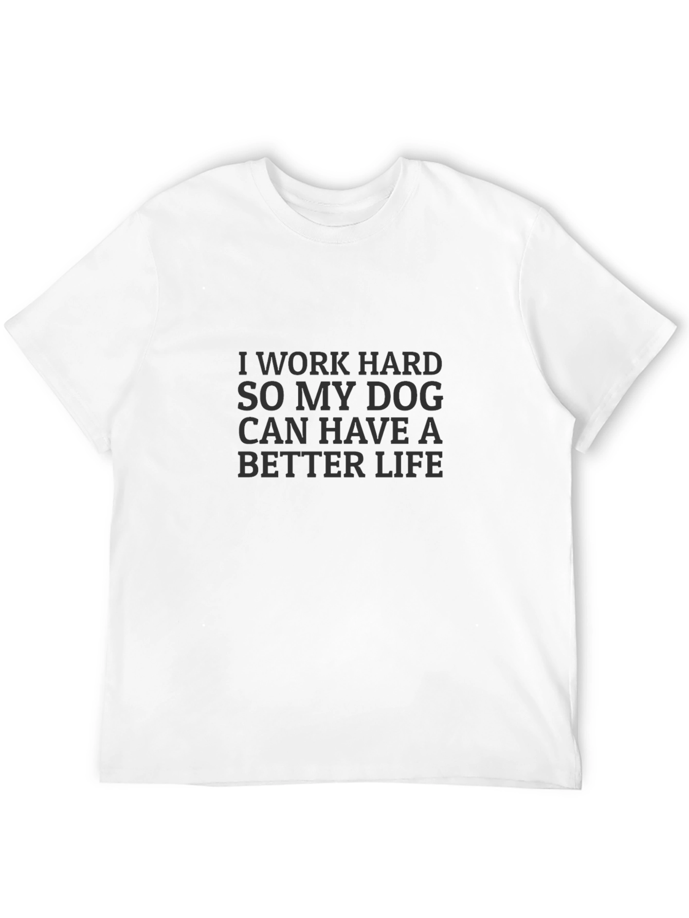 Black Work Hard Dog Life Tee - Black Graphic T-Shirt view 12