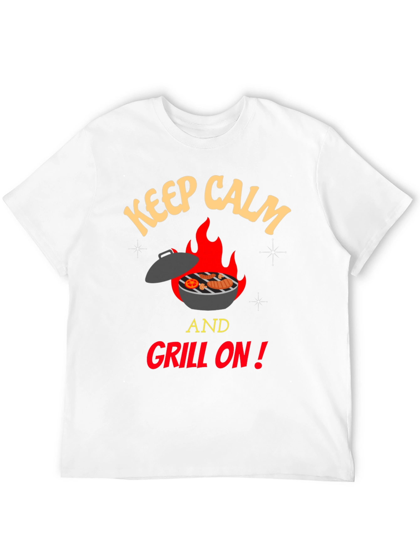 Black Keep Calm and Grill On T-Shirt - BBQ Lover's Tee view 12