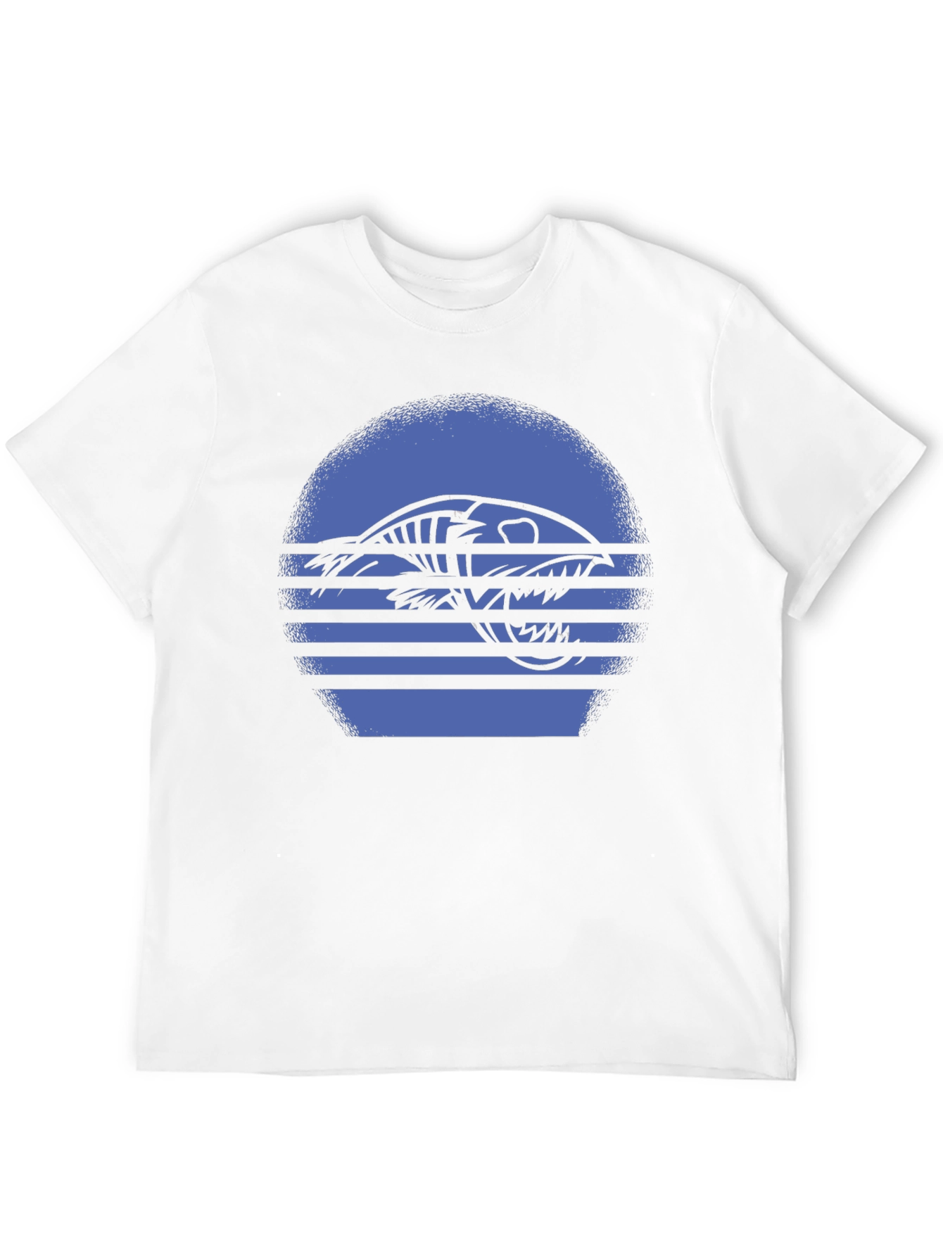 Black Retro Fish Skeleton Graphic Tee view 12