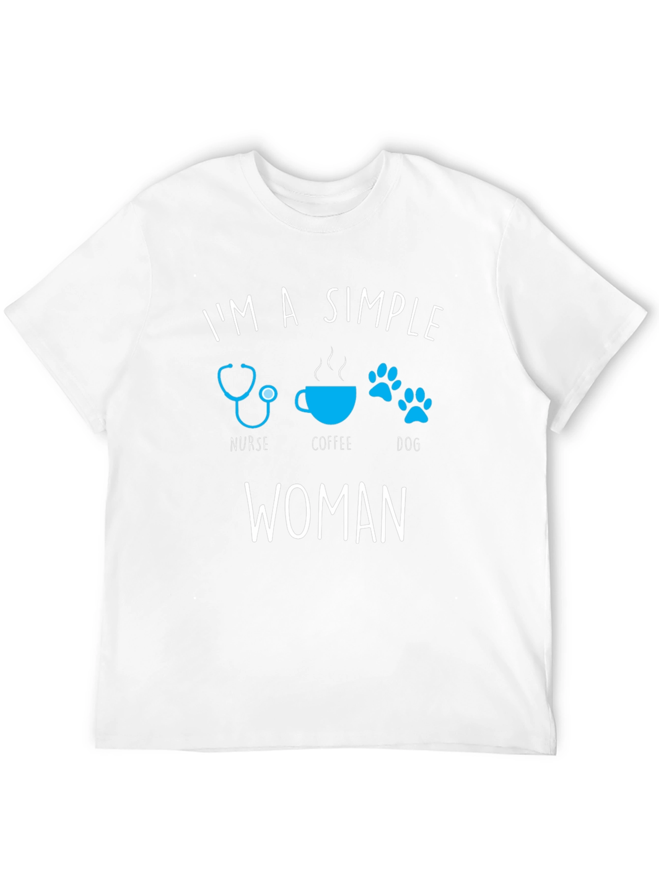 Black Simple Nurse Coffee Dog Woman T-Shirt view 12