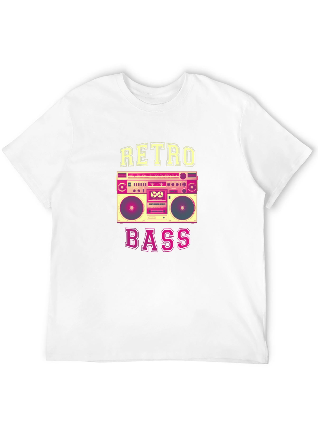 Black Retro Bass Boombox Graphic Tee - Black Cotton Blend view 12