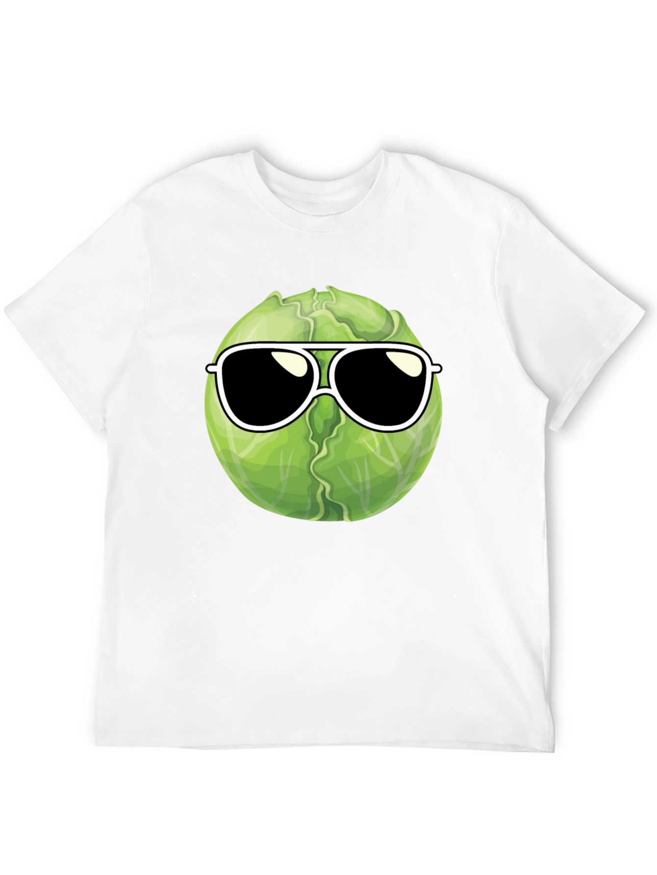 Black Cool Cabbage T-Shirt - Sunglasses Design view 12