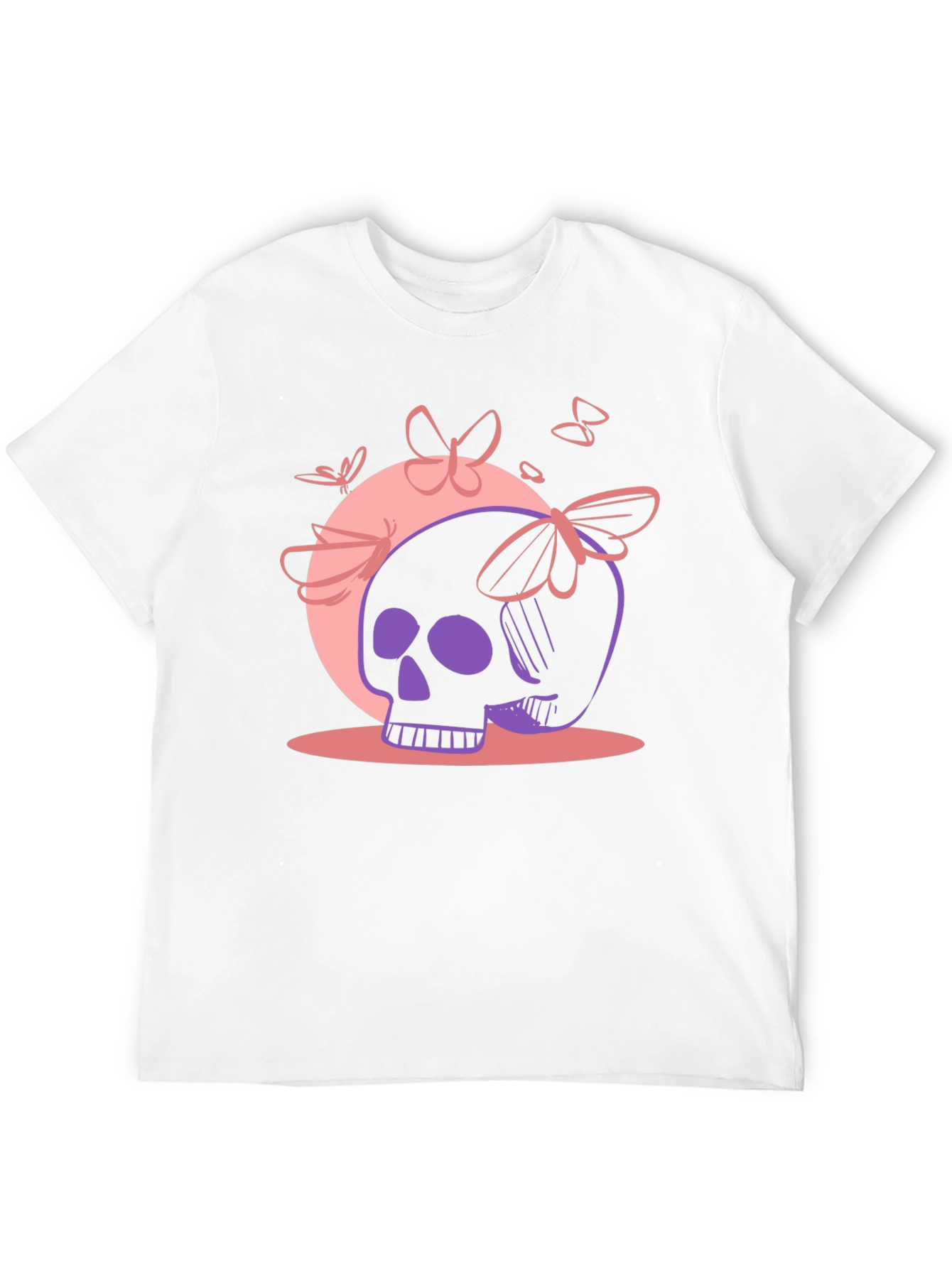 Black Skull & Butterfly Graphic Tee - Black view 12