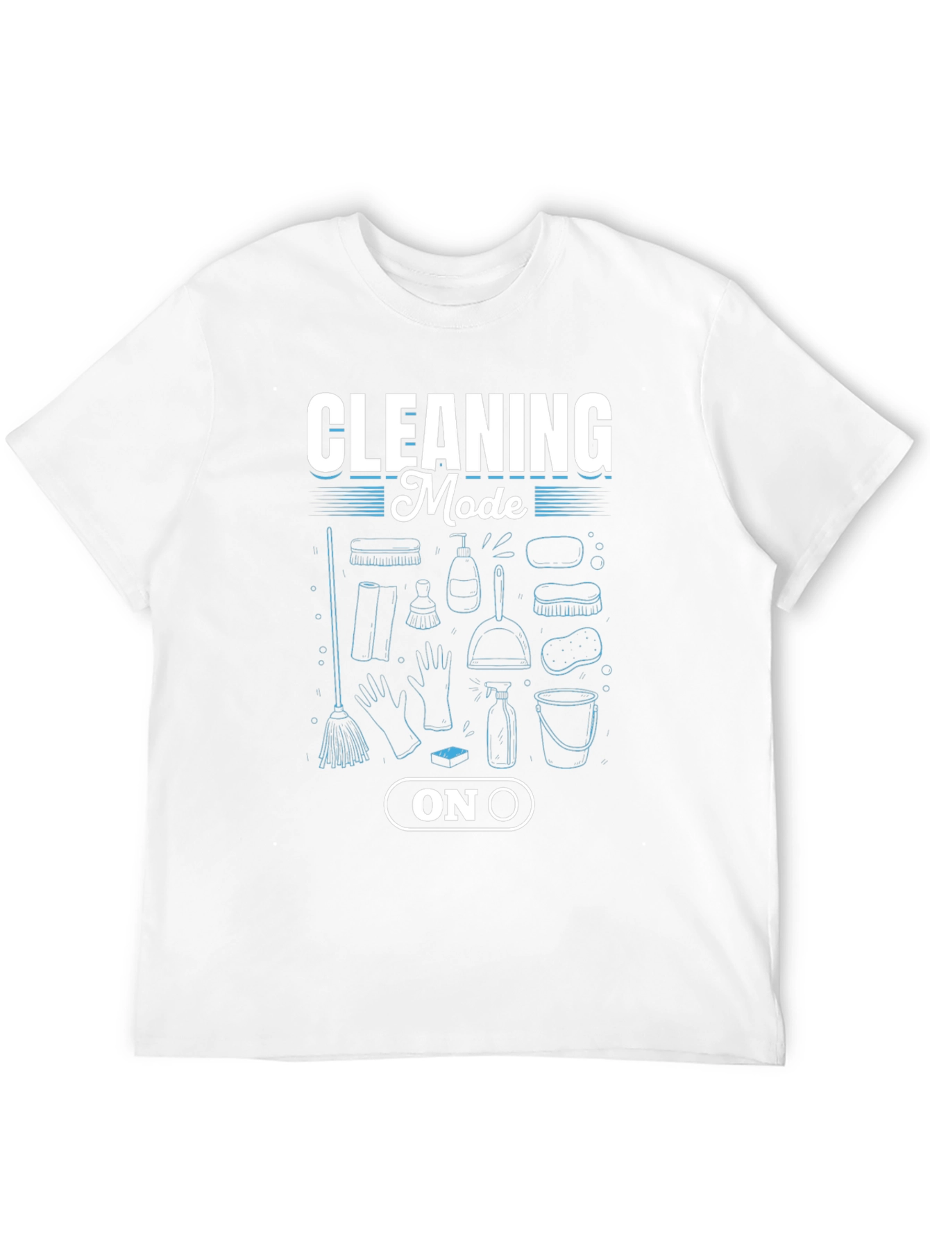 Black Cleaning Mode On Black Graphic T-Shirt view 12