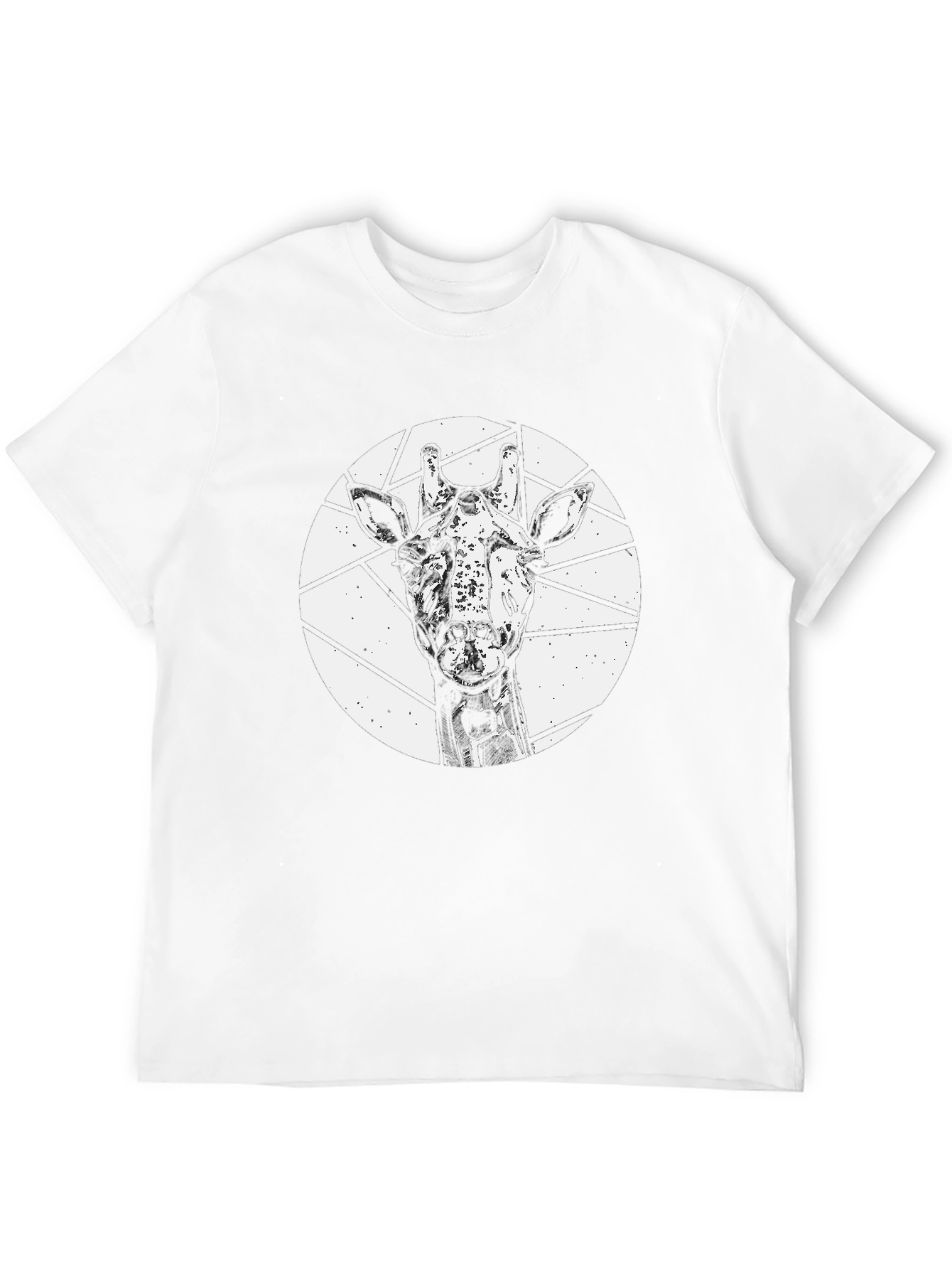 Black Giraffe Graphic Tee - Black Crew Neck Short Sleeve view 12