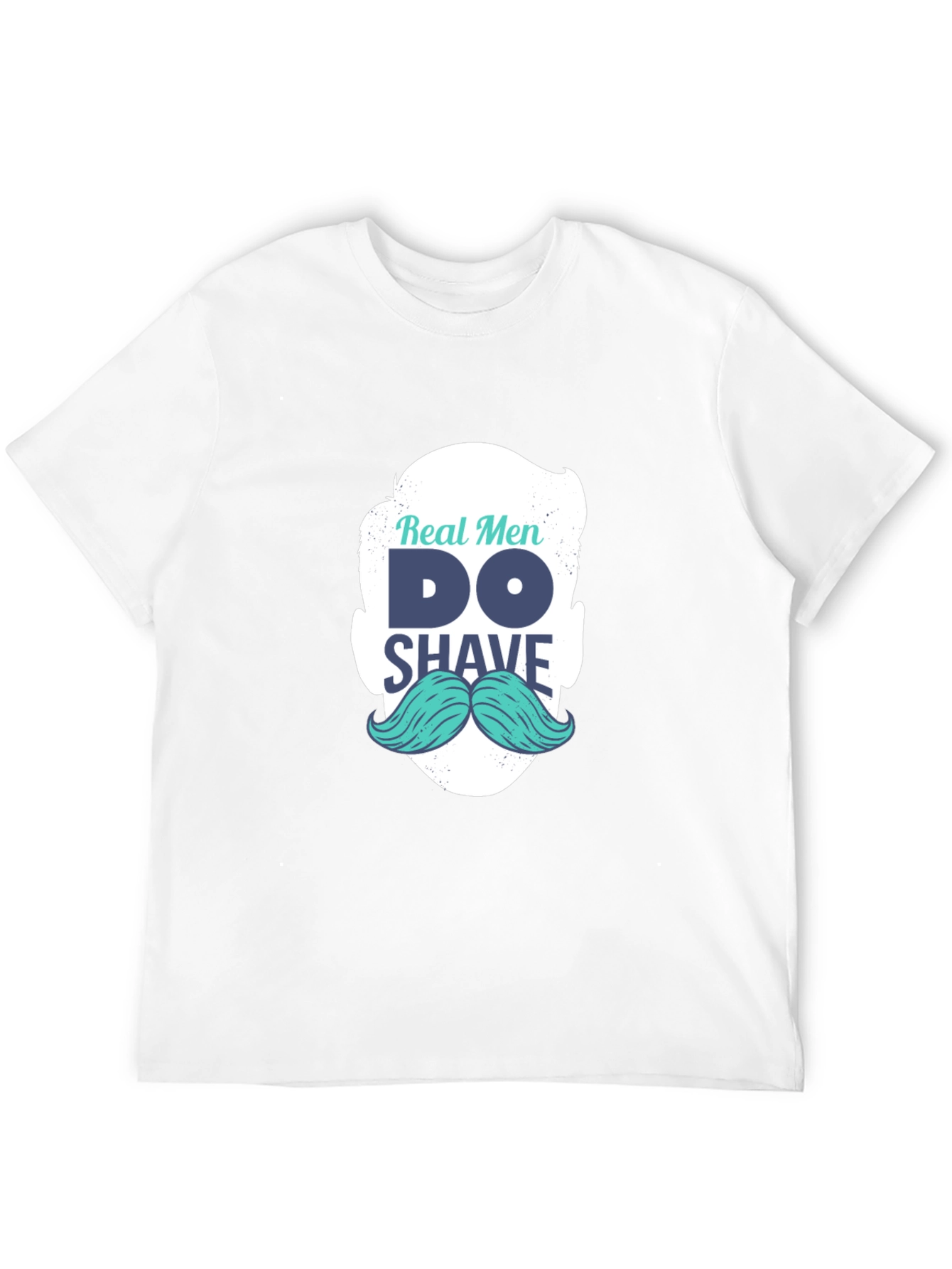 Black Real Men Shave T-Shirt: Cool Mustache Graphic Tee view 12