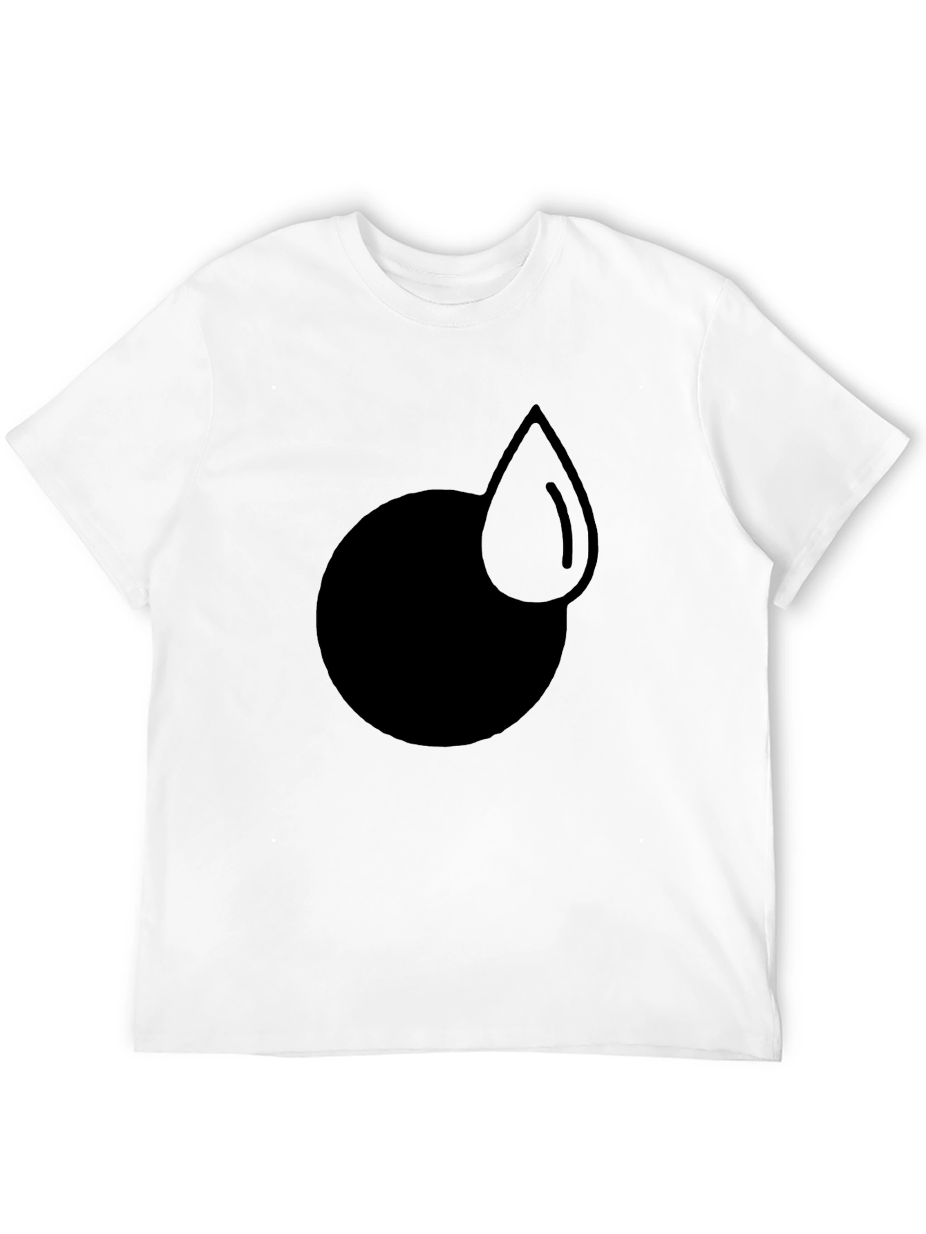 Black Modern Graphic Tee - Circle and Drop Design view 12