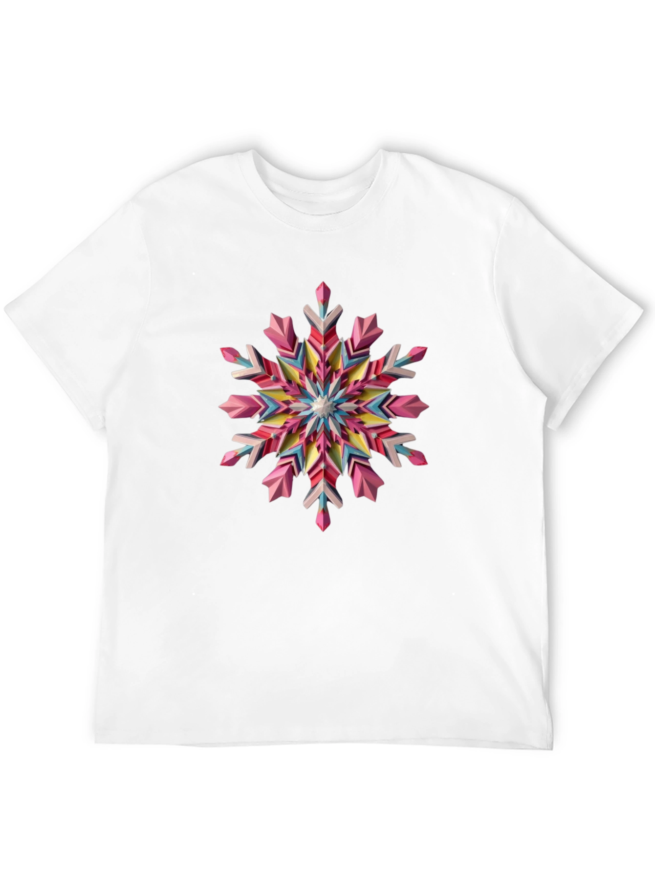Black Geometric Snowflake Graphic Tee - Black view 12