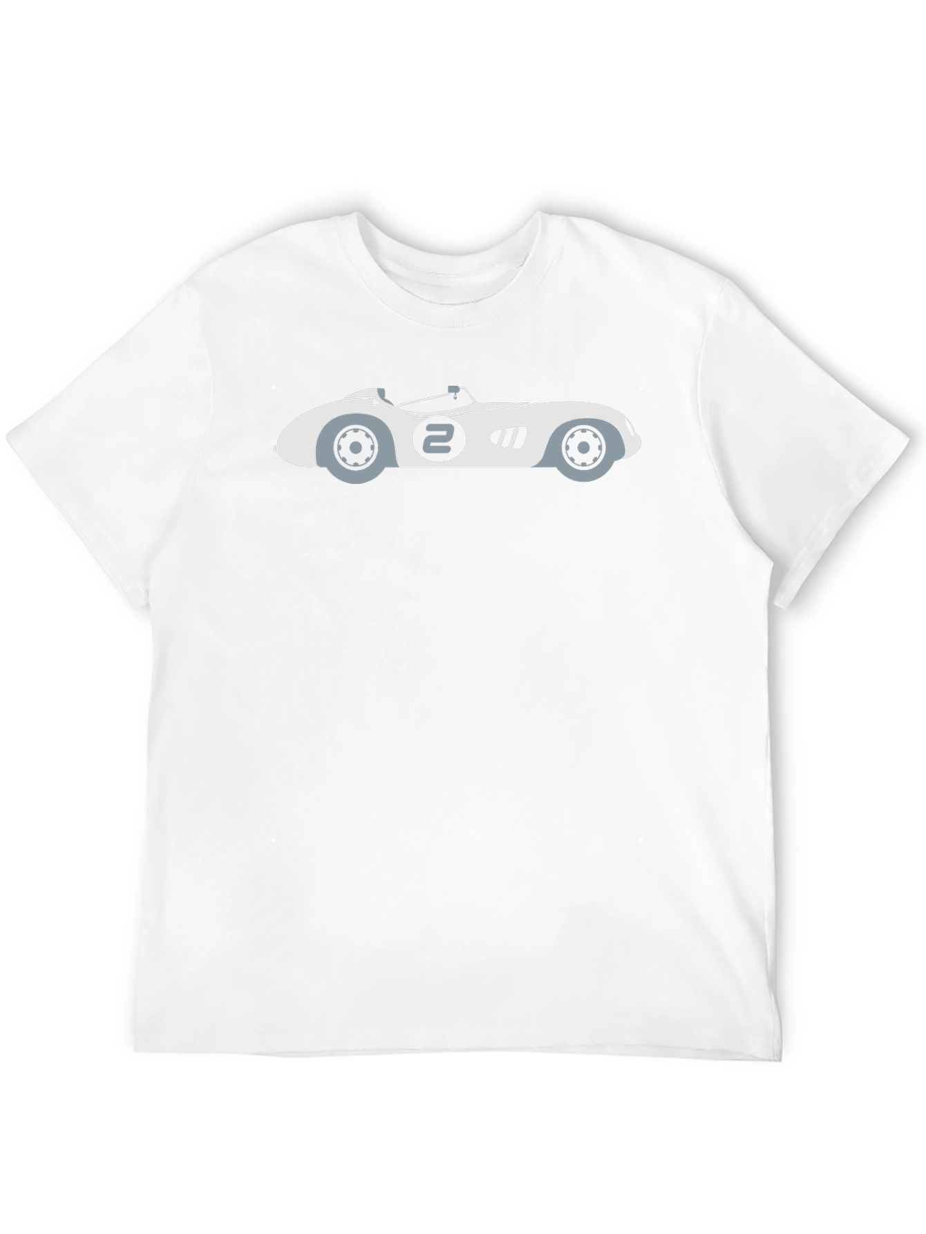 Black Men's Black T-Shirt with Cartoon Race Car Graphic view 12