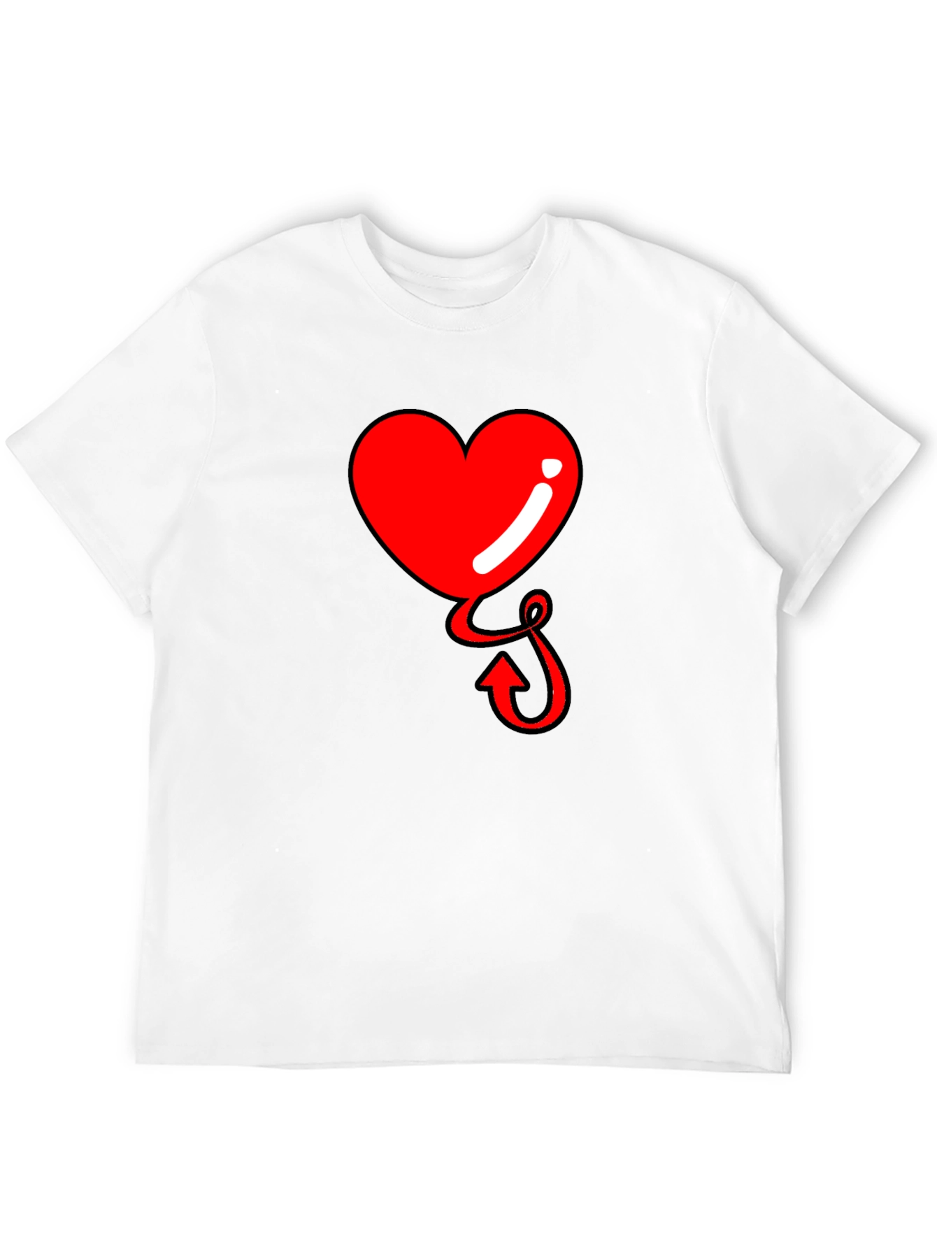 Black Heart Devil Tail Tee - Men's Black T-Shirt view 12