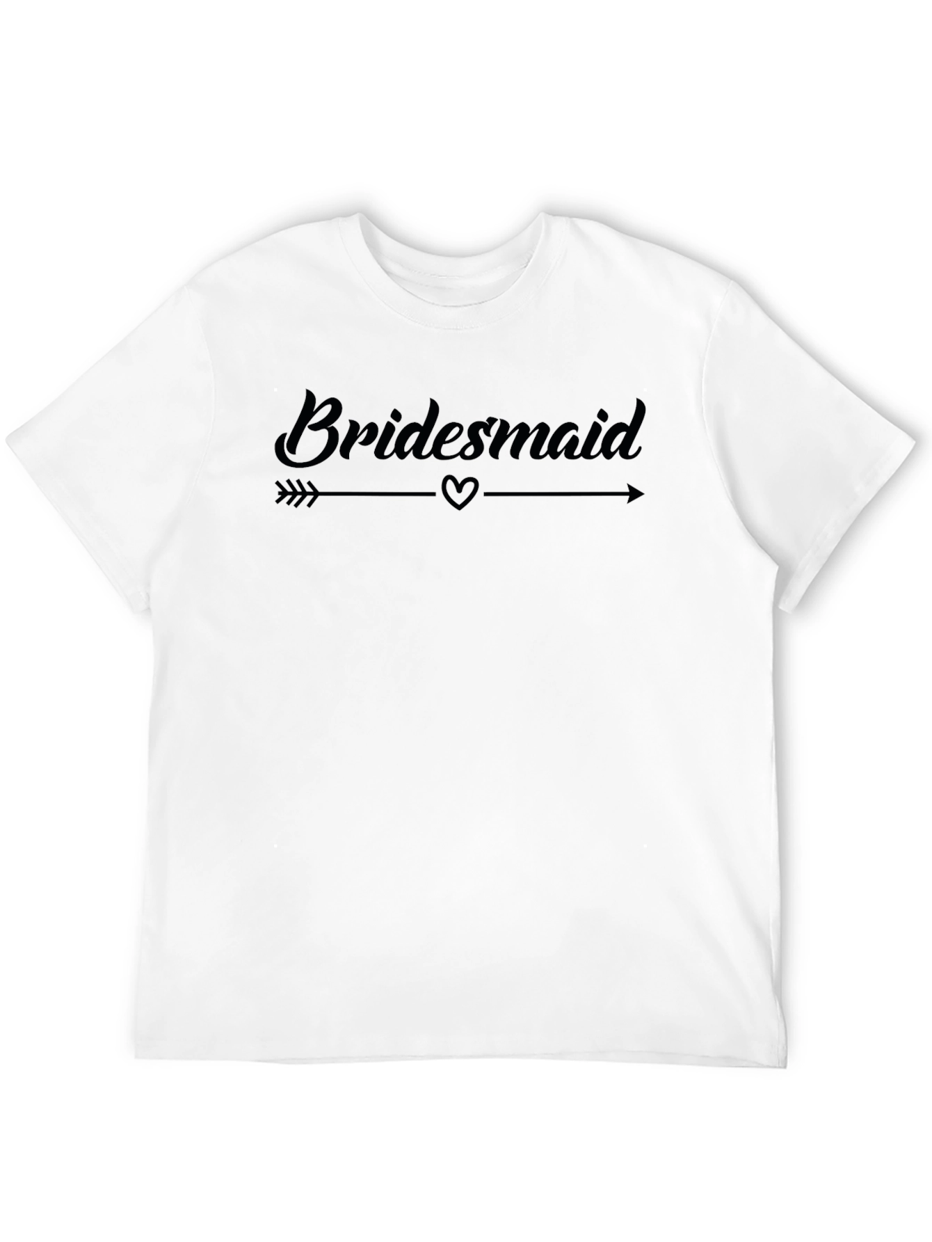 Black Bridesmaid Arrow Heart Graphic Black Tee view 12