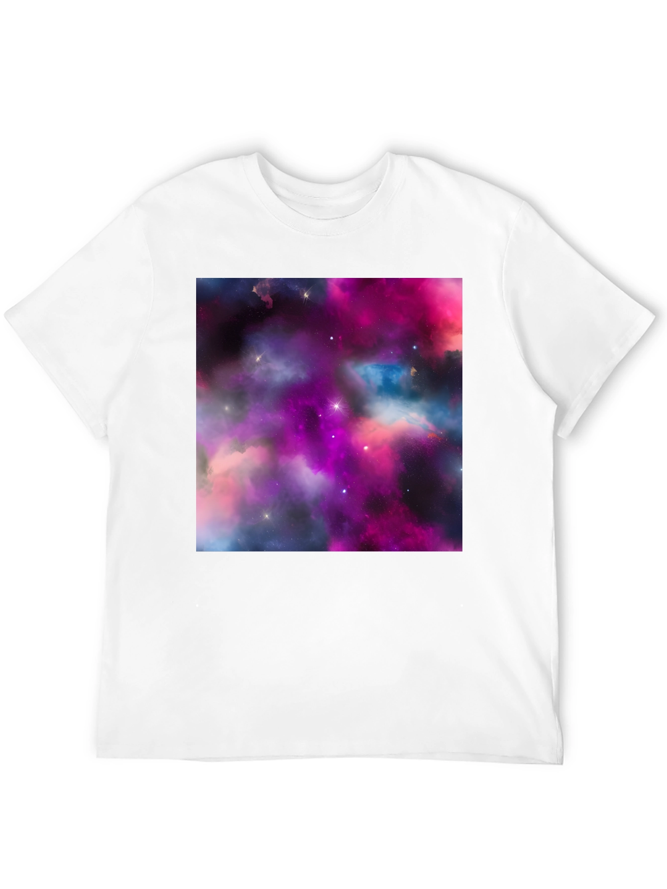 Black Galaxy Print Black T-Shirt - Stylish Outer Space Design view 12