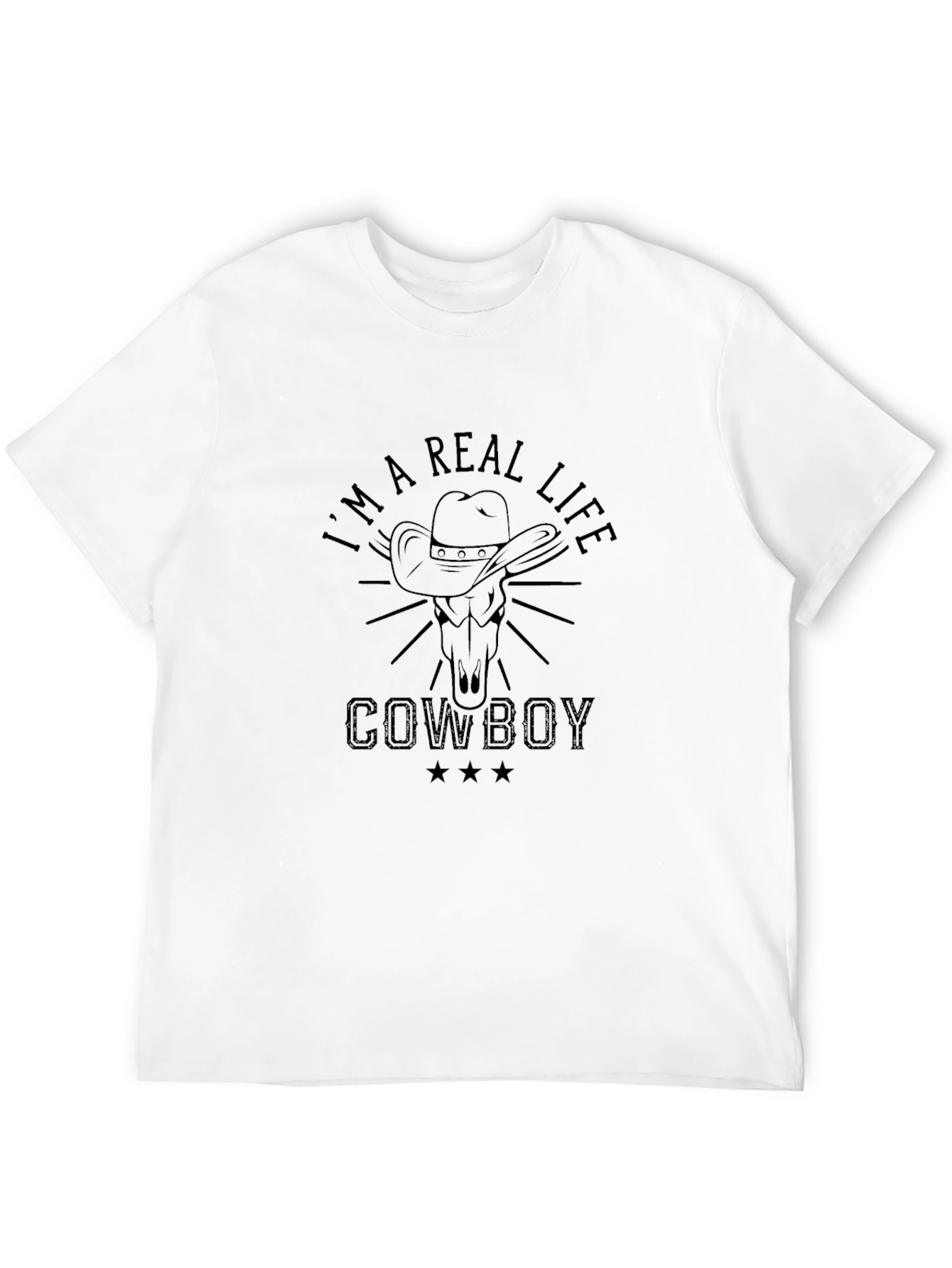 Black Real Life Cowboy Graphic Tee - Black view 12