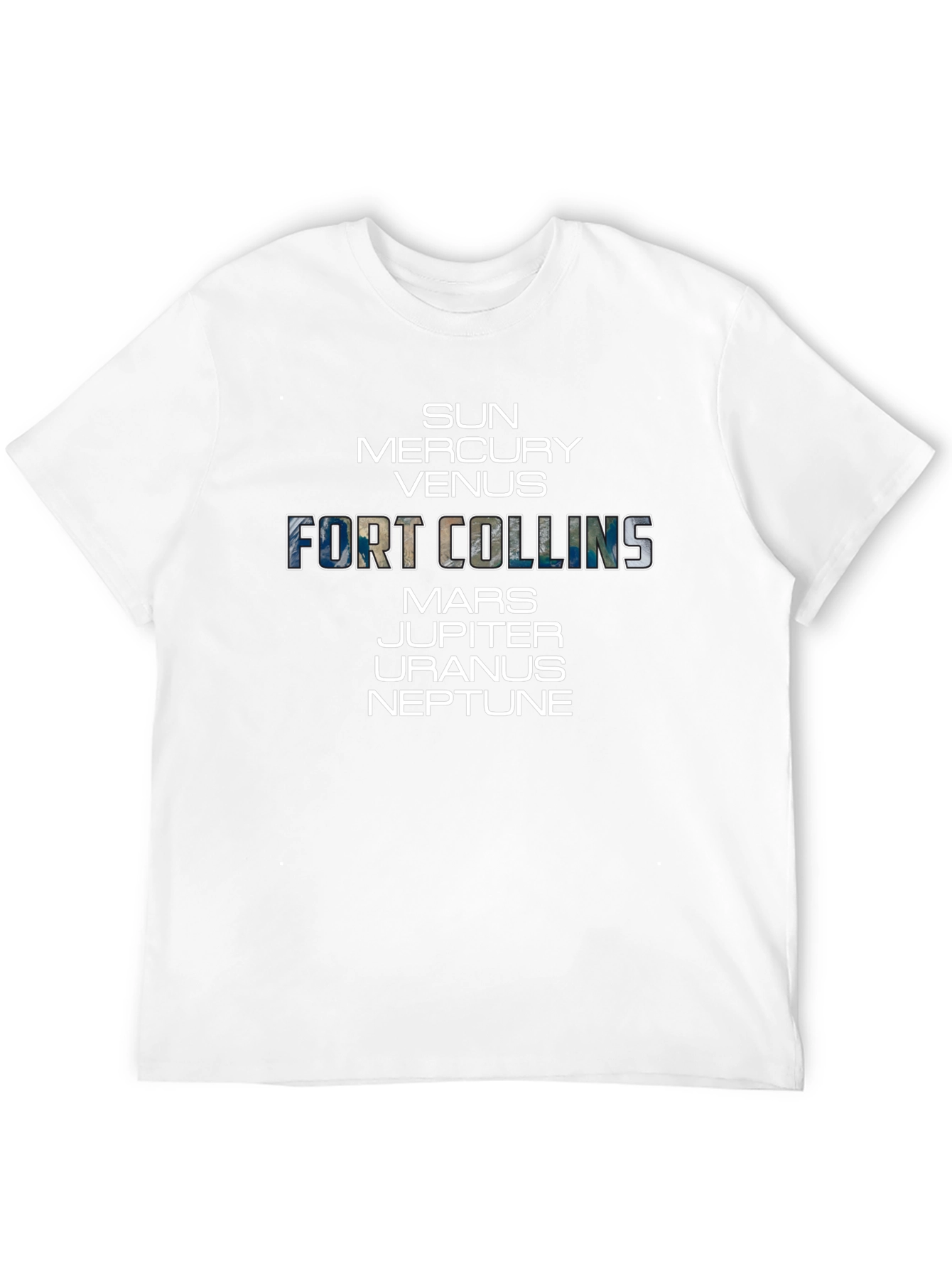Black Fort Collins Planets Graphic Tee - Black Cotton T-Shirt view 12