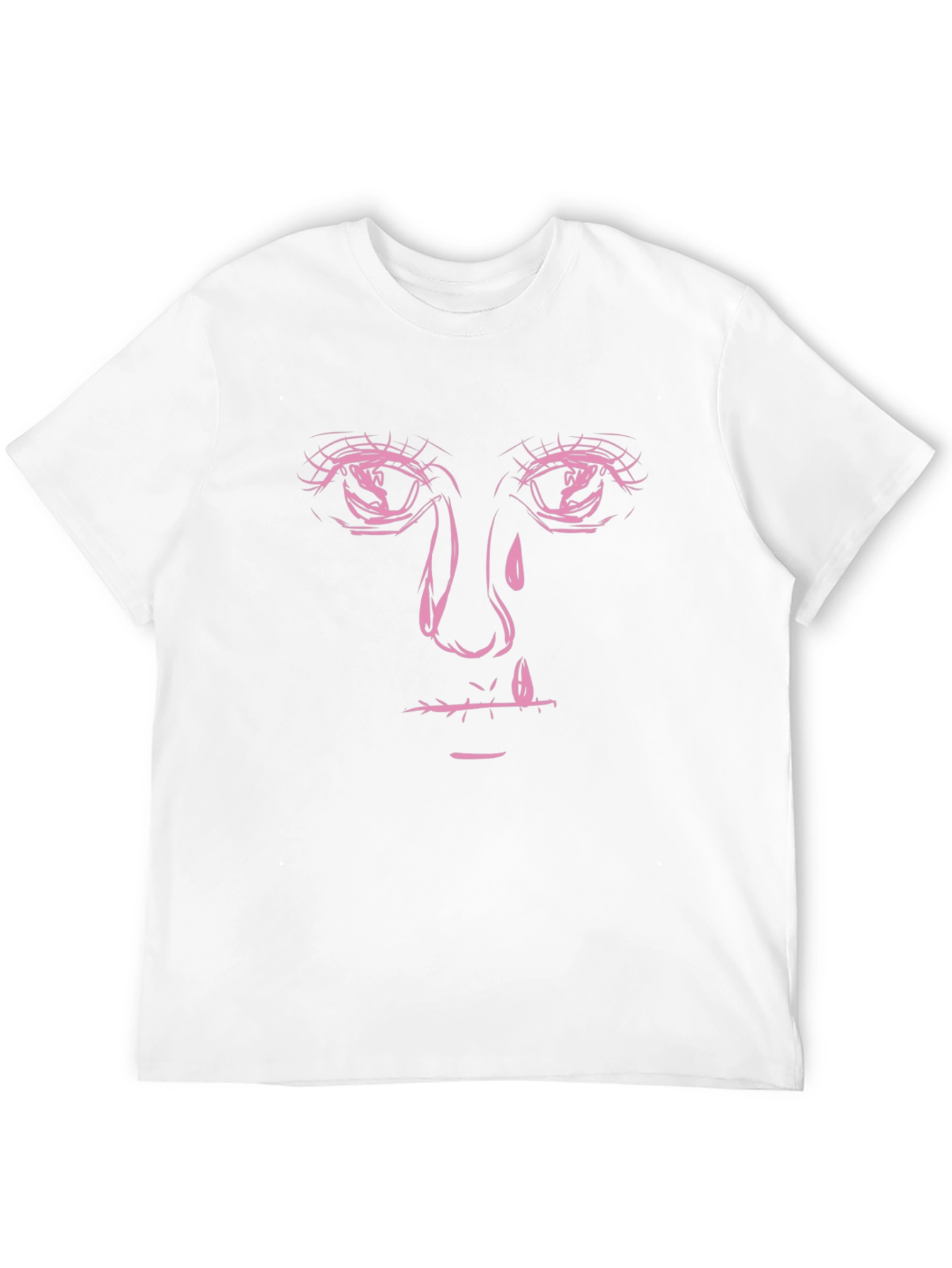 Black Black Graphic Tee with Pink Face Print view 12
