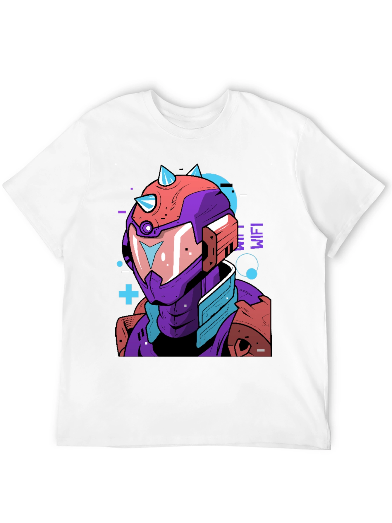 Black Cyberpunk Robot Graphic Tee - Black Cotton Shirt view 12