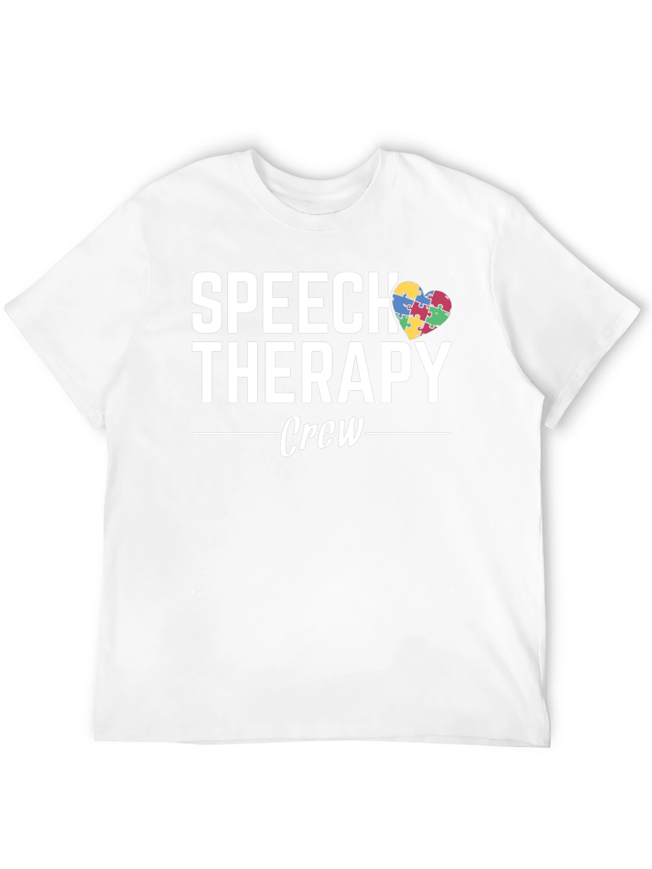 Black Speech Therapy Crew Autism Awareness T-Shirt view 12