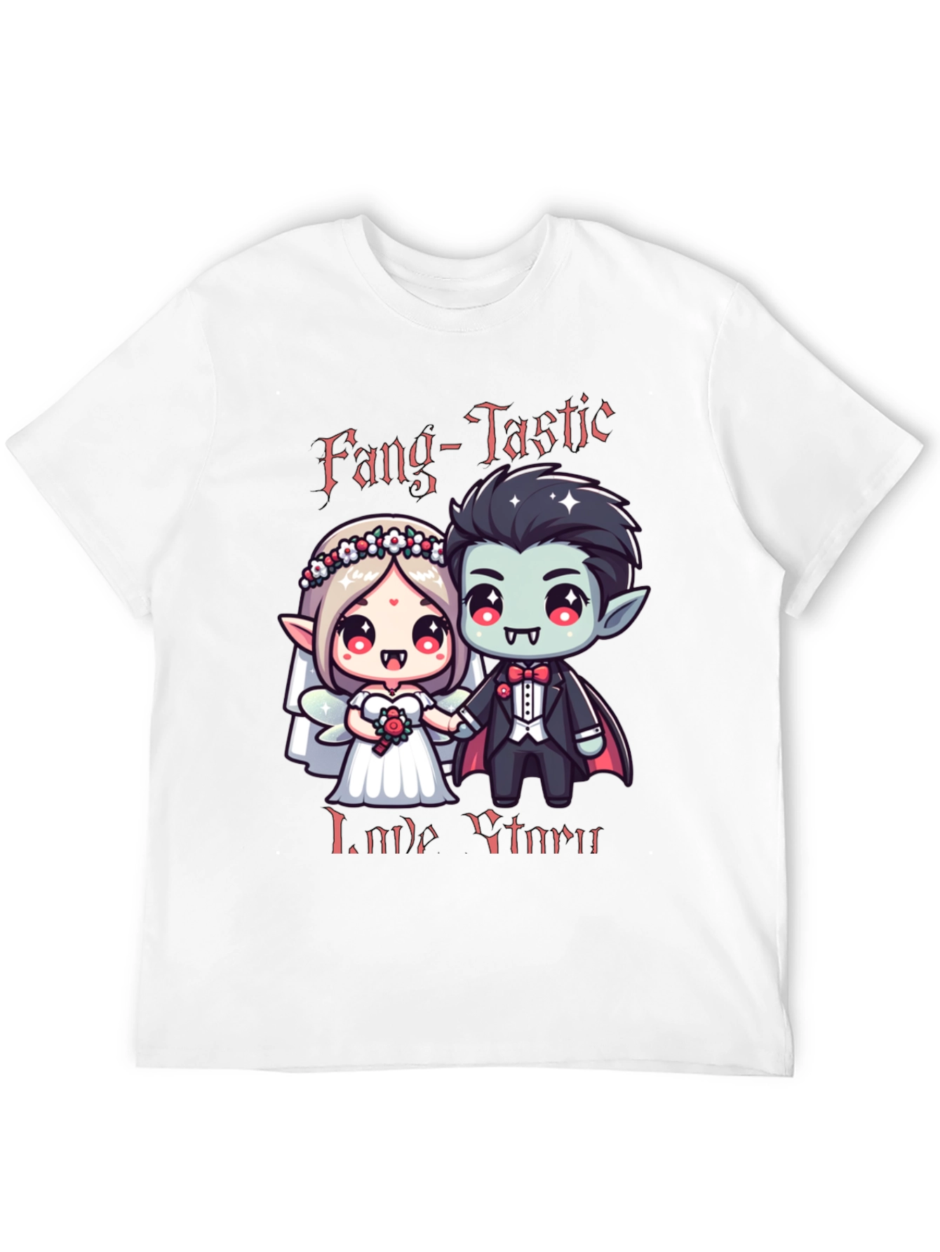 Black Fang-Tastic Vampire Couple Graphic Tee view 12