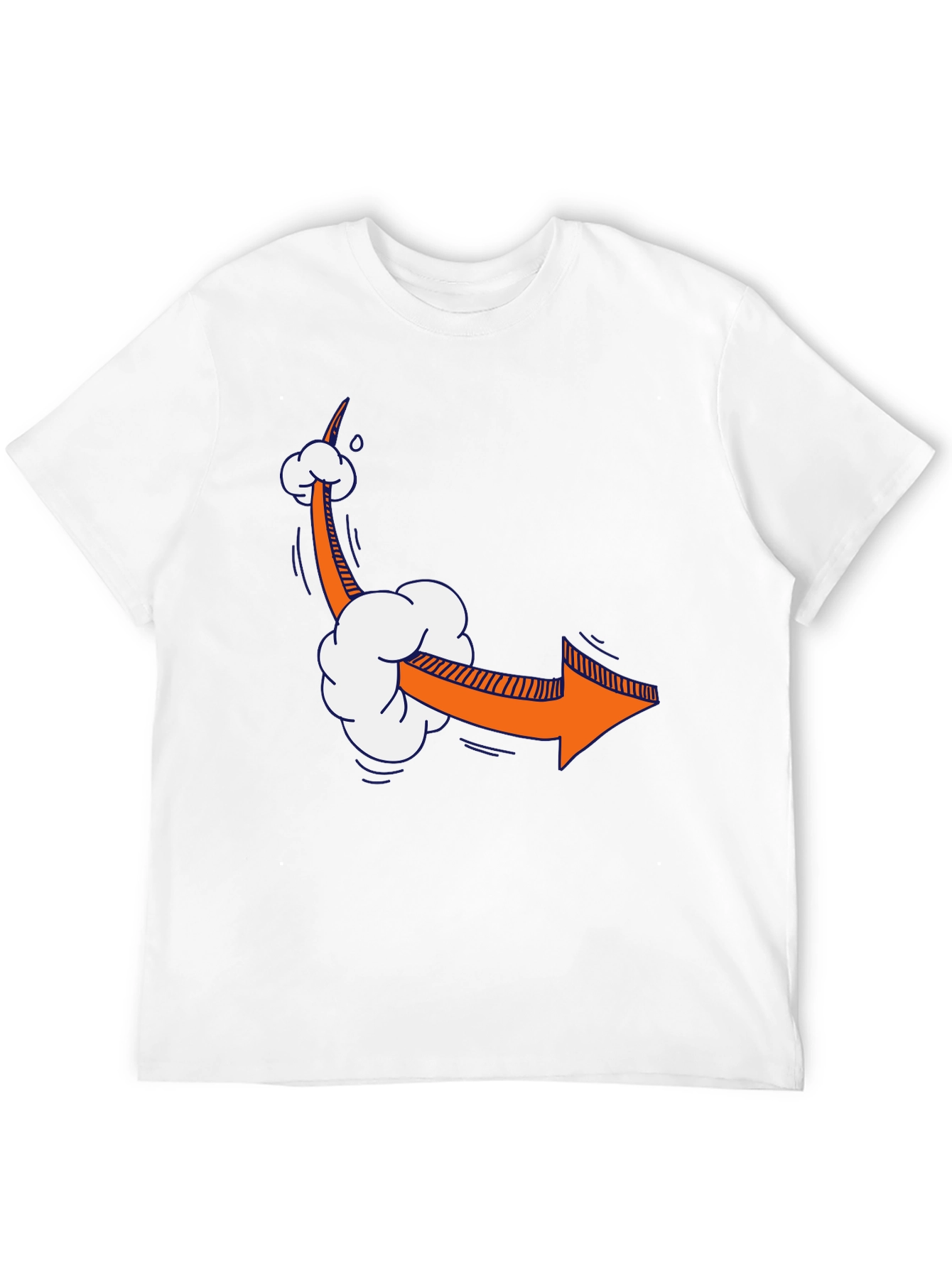 Black Cartoon Arrow T-Shirt - Funny Directional Tee view 12