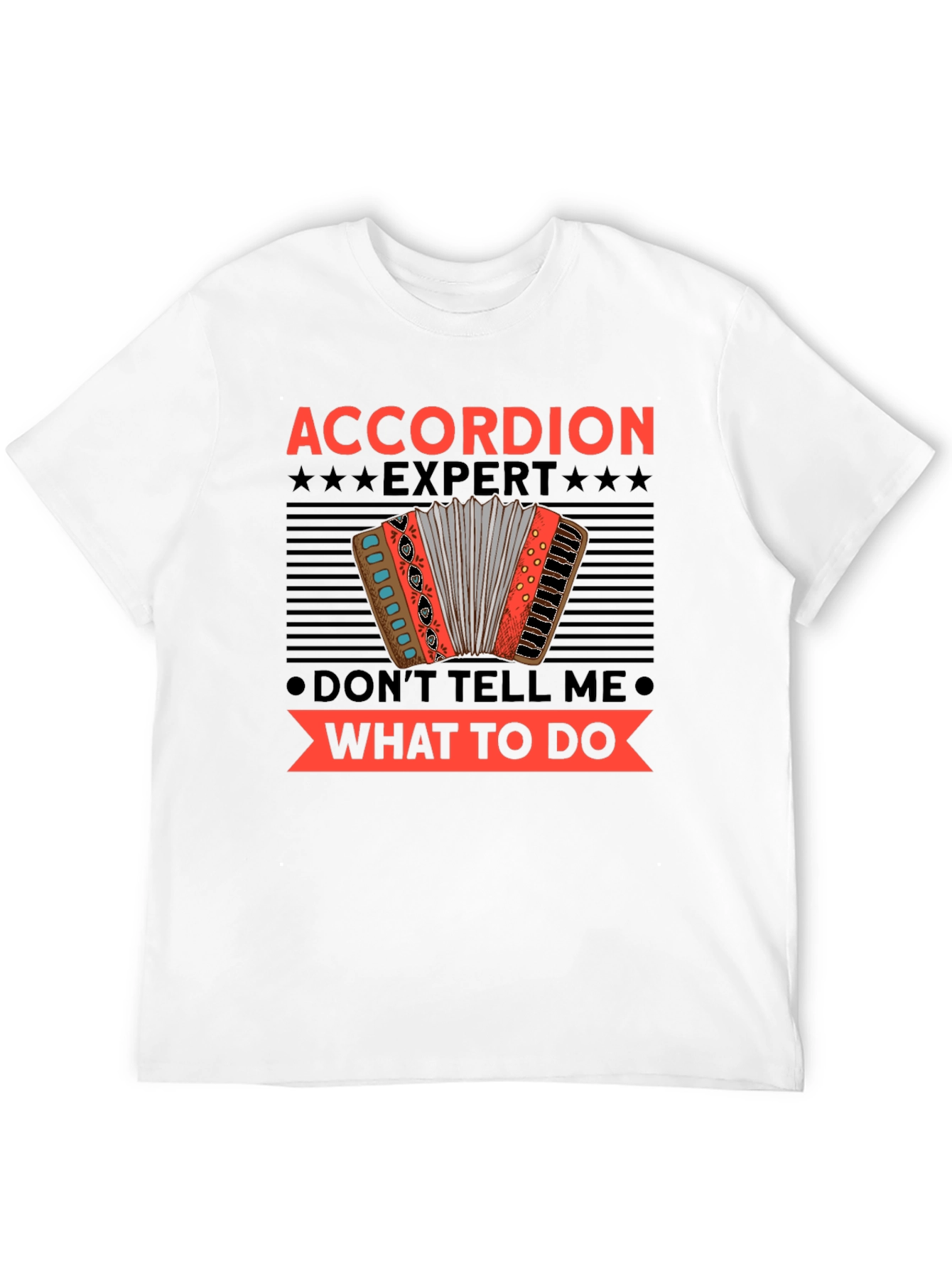 Black Accordion Expert Funny T-Shirt view 12