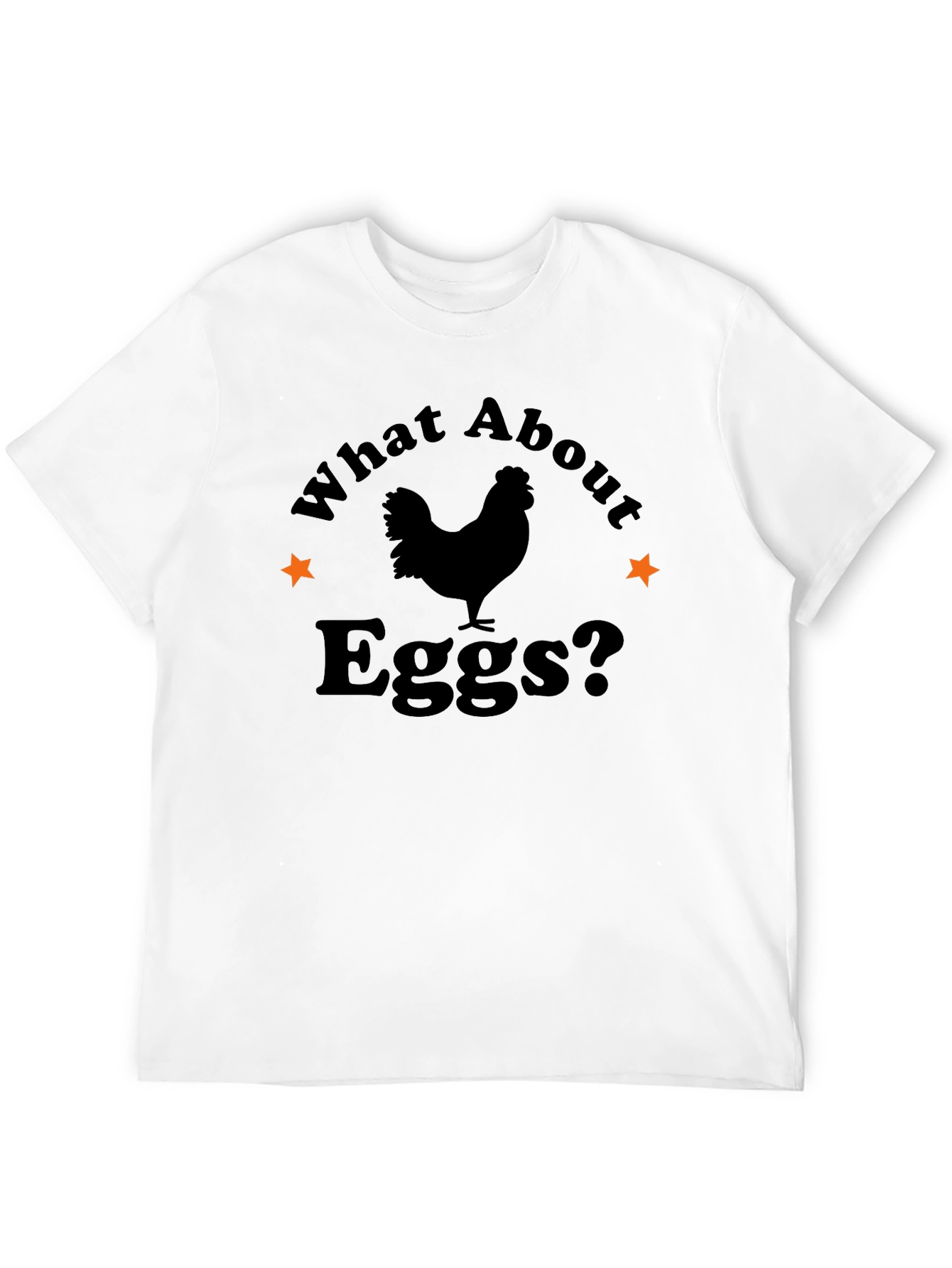 Black What About Eggs? Graphic Tee - Novelty T-Shirt view 12
