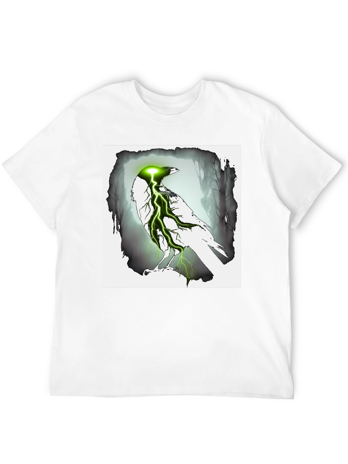 Black Electric Raven Graphic Tee - Dark Fantasy Style view 12