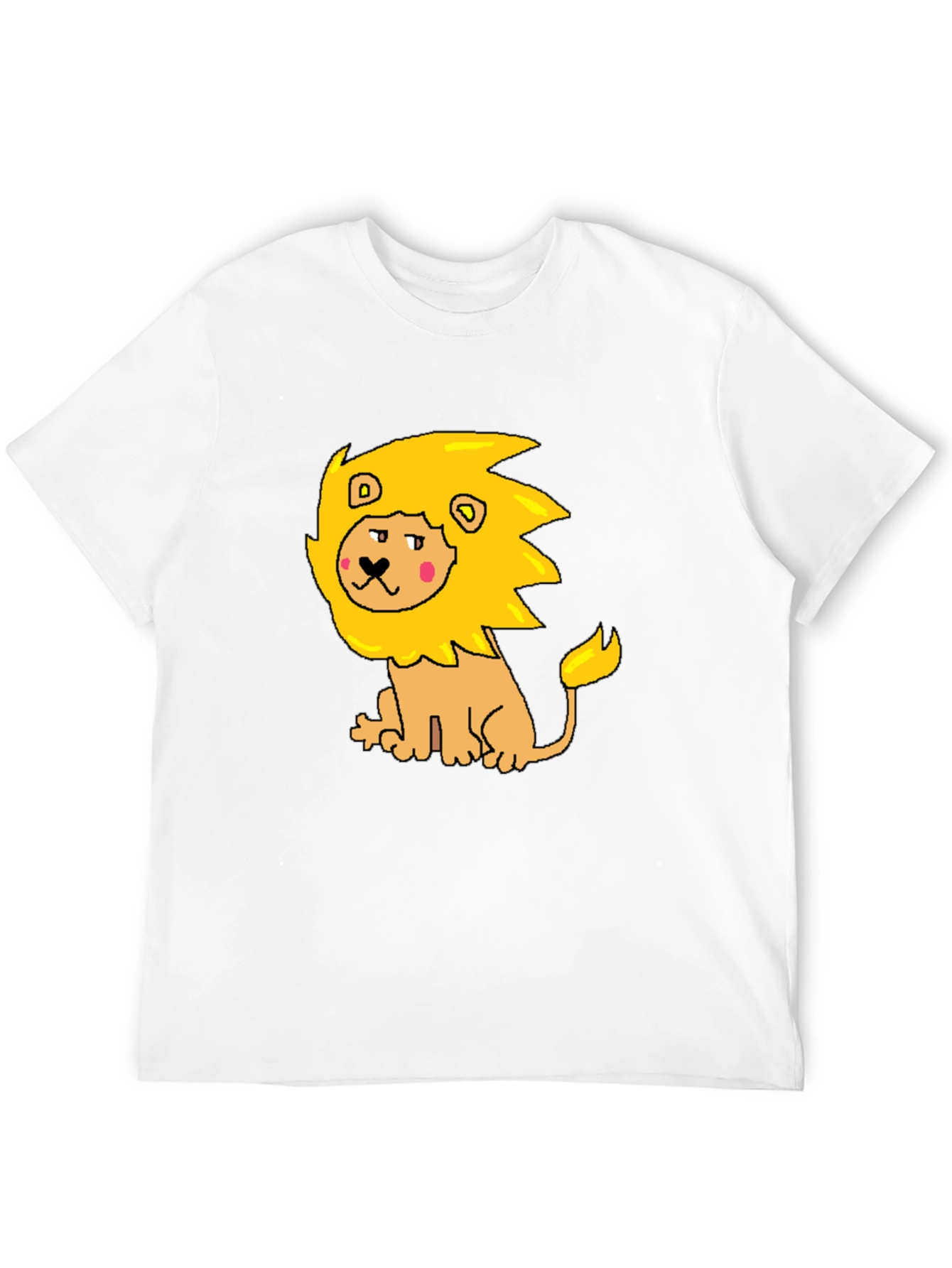 Black Cartoon Lion Graphic Tee - Men's Black T-Shirt view 12