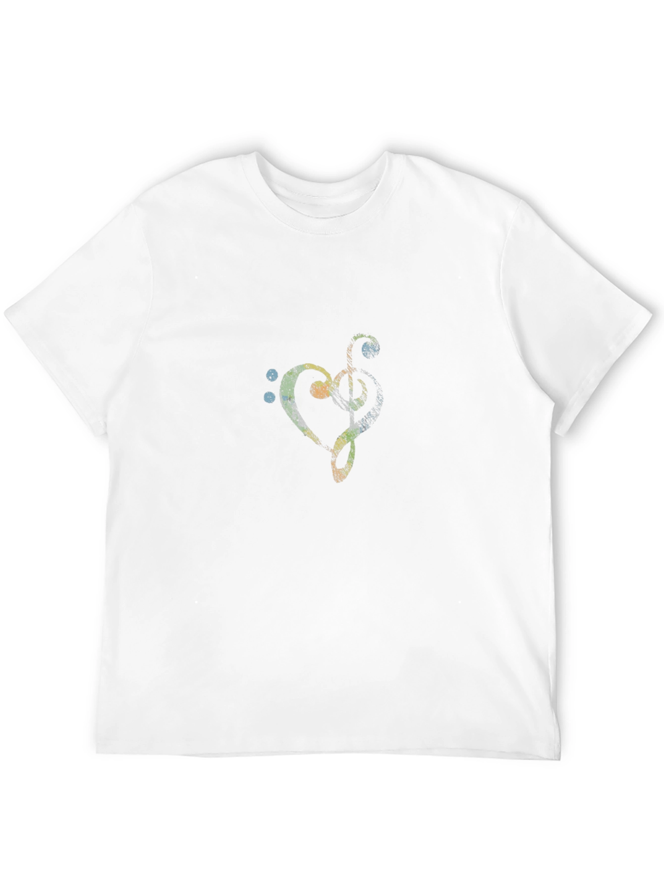 Black Musical Heart Clef Black T-Shirt view 12