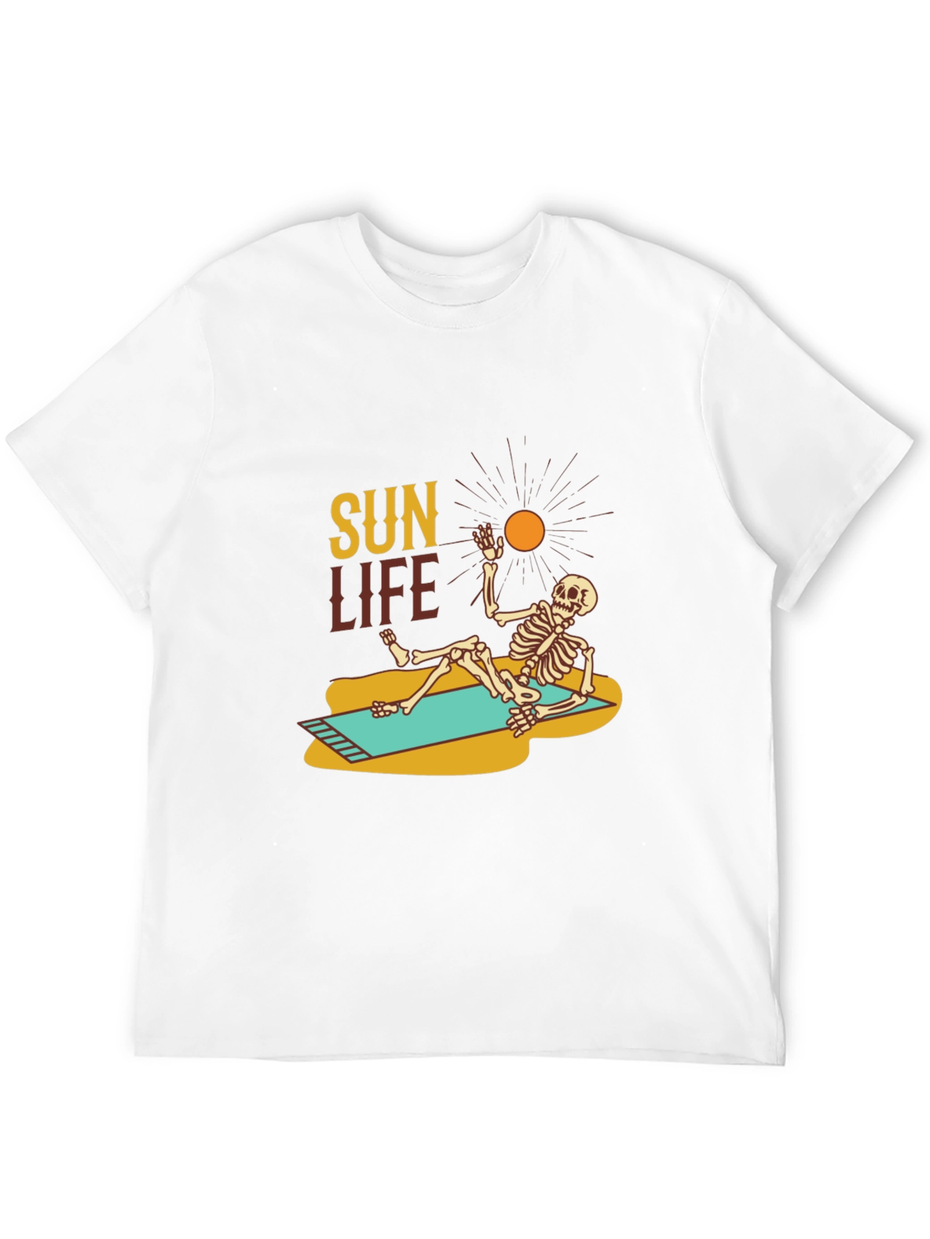 Black Sun Life Skeleton T-Shirt - Relaxed Beach Vibes view 12