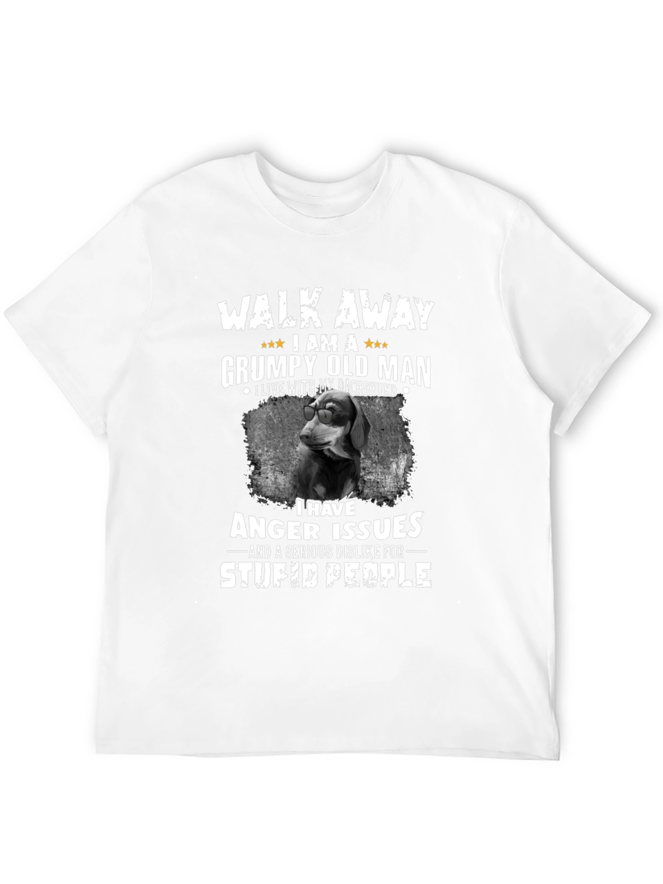 Black Grumpy Old Man Dachshund T-Shirt view 12