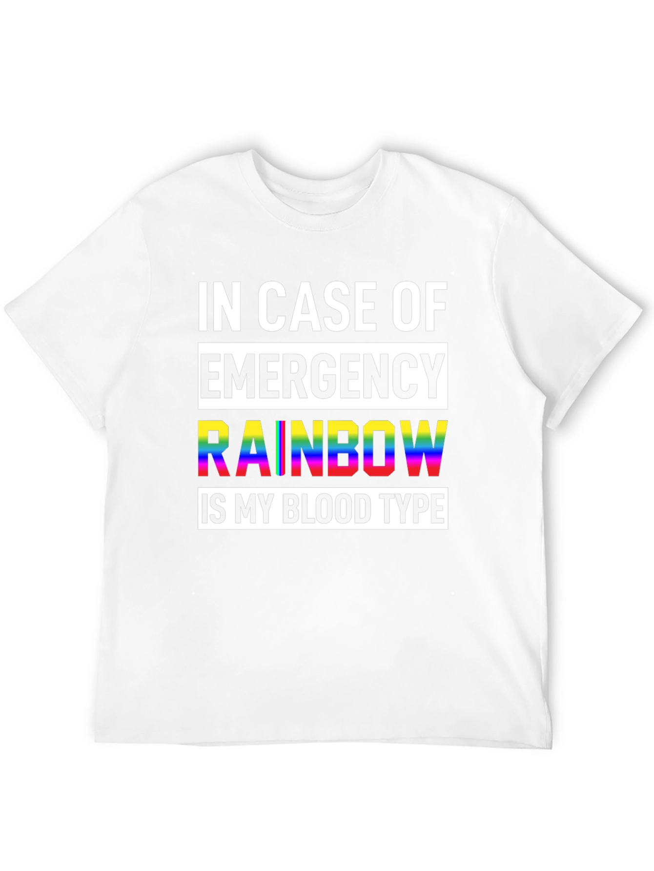 Black Rainbow Blood Type Graphic Tee - Unisex Black T-Shirt view 12