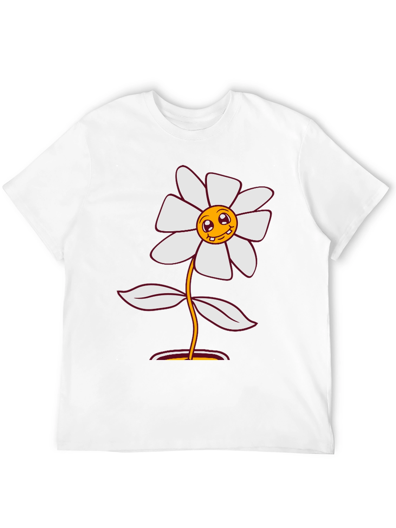 Black Smiley Flower Graphic Tee - Black Cotton Blend view 12