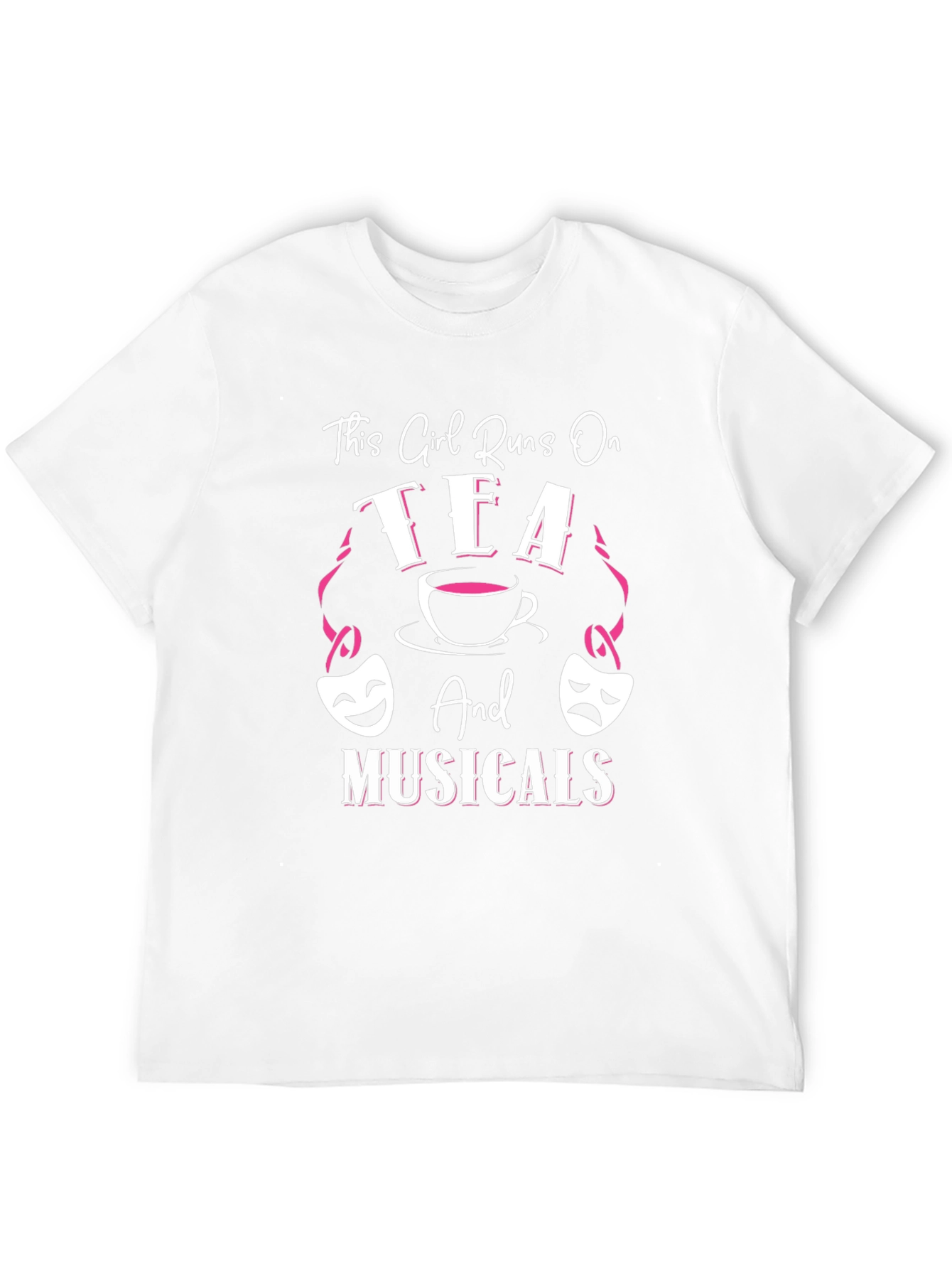 Black This Girl Runs on Tea and Musicals T-Shirt view 12
