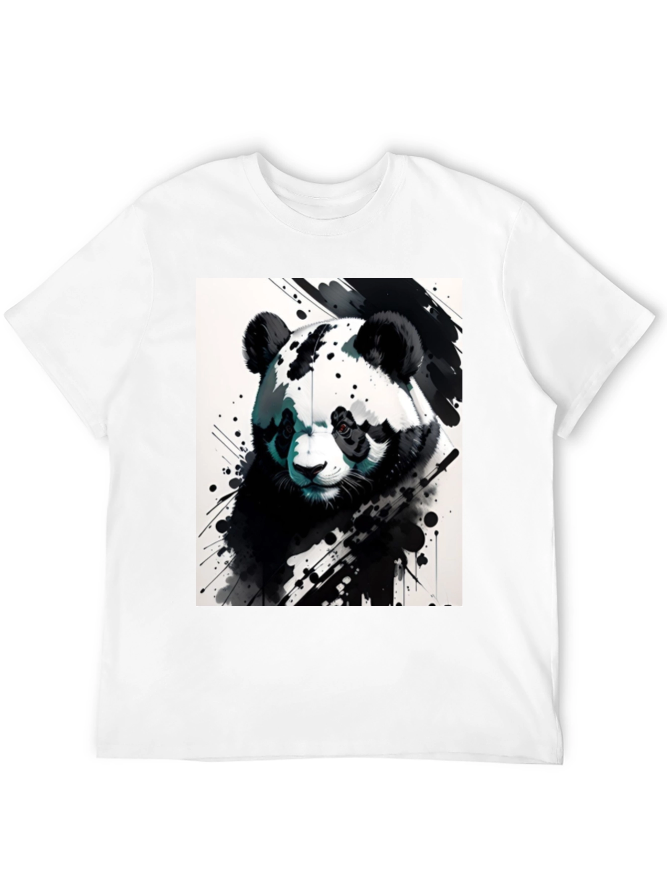 Black Panda Splash Art Black T-Shirt view 12