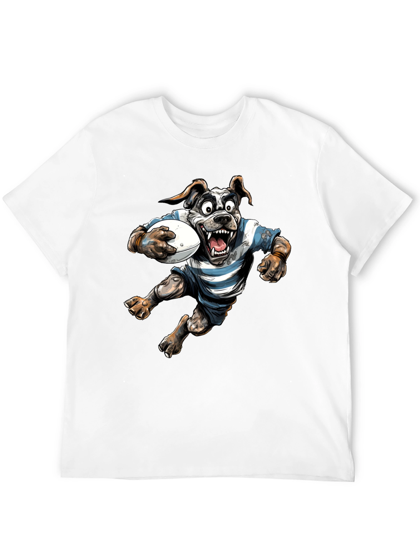 Black Rugby Dog Graphic T-Shirt - Black Cotton Tee view 12